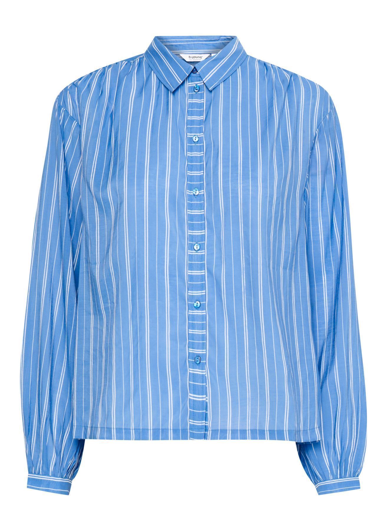 Langarm-Hemden BYISALENA SHIRT damen blau B-Young Langarm-Hemden BYISALENA SHIRT damen blau Riverside Birch Stripe Mix