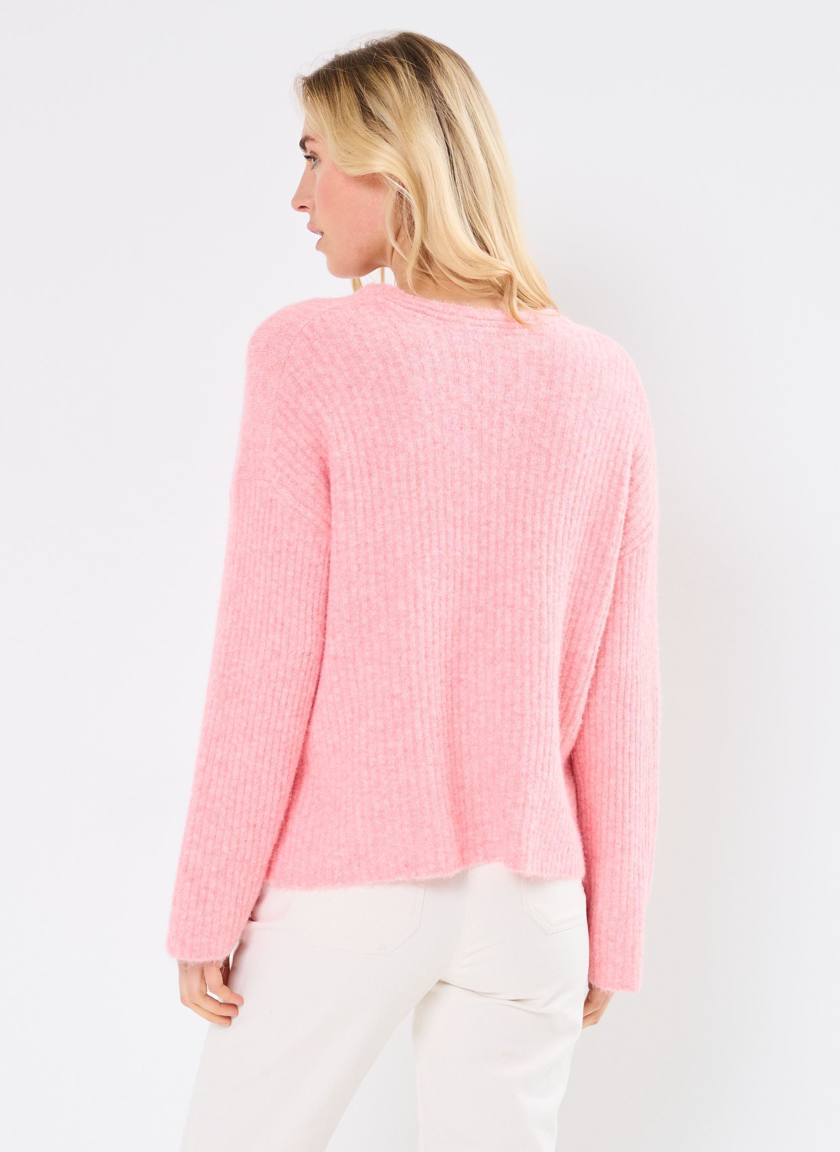Pulls BYOMEA V-NECK JUMPER femme rose B-Young Pulls BYOMEA V-NECK JUMPER femme rose Porcelain Rose Melange