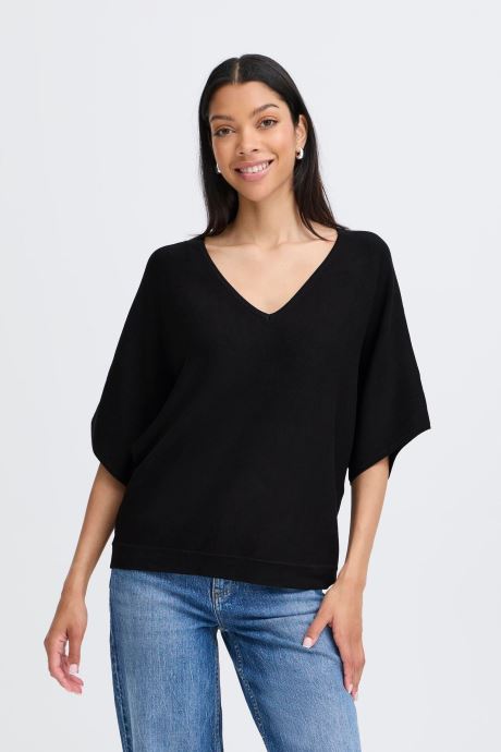 B-Young Pulls BYMMORLA VNECK SHORT SLEEVE femme noir