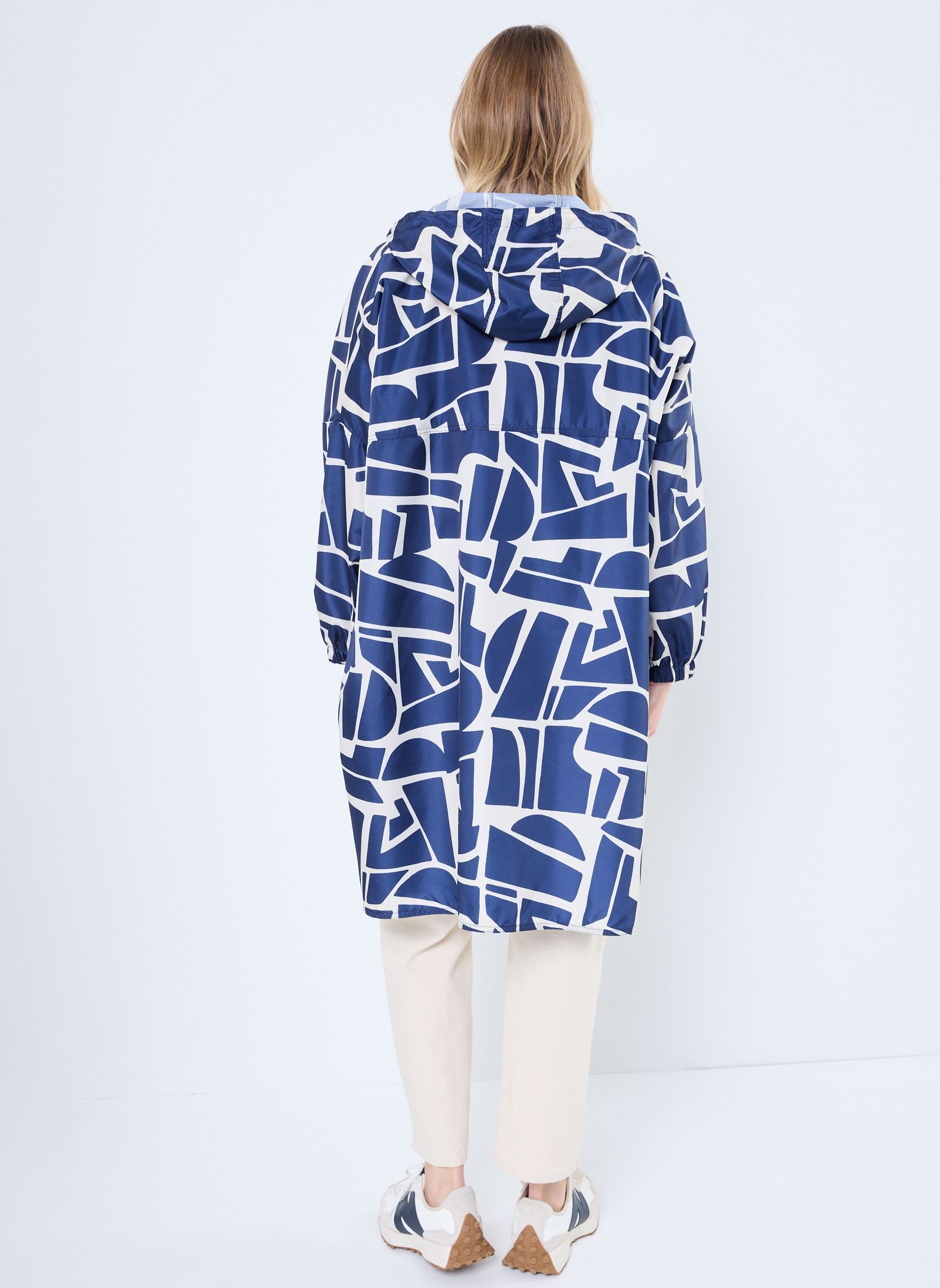 Manteaux classiques BYASKA CAPE femme bleu B-Young Manteaux classiques BYASKA CAPE femme bleu Med Blue Geo