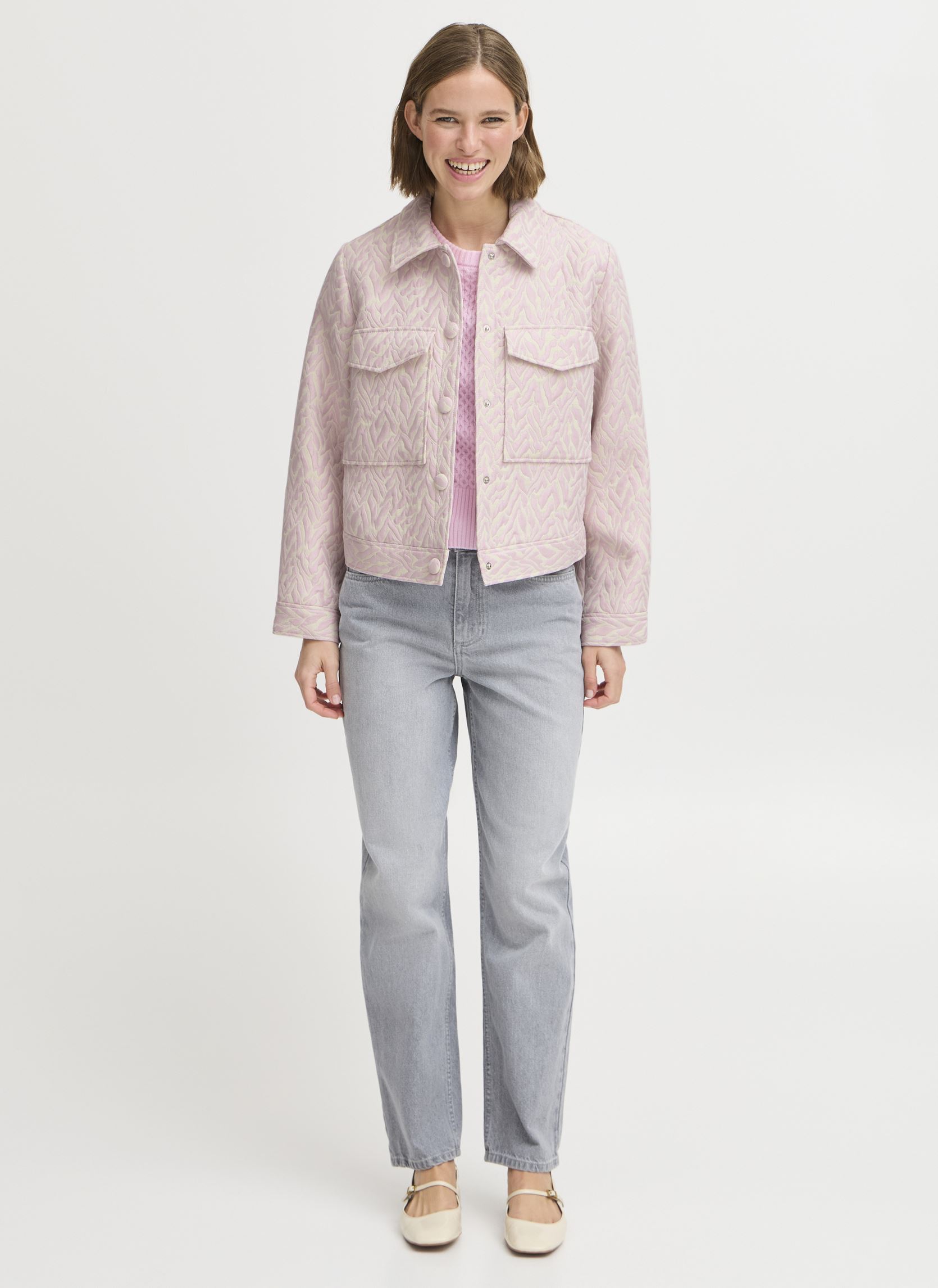 Vestes BYDALANI JACKET femme rose B-Young Vestes BYDALANI JACKET femme rose Roseate Jaquard Mix