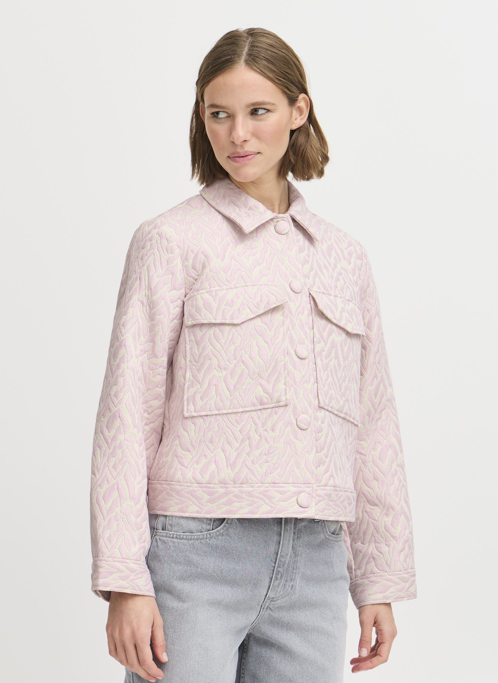 Vestes BYDALANI JACKET femme rose B-Young Vestes BYDALANI JACKET femme rose Roseate Jaquard Mix