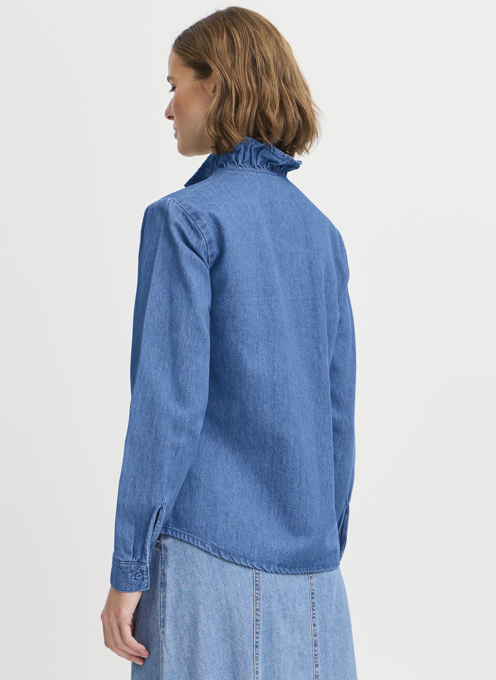 Chemises manches longues BYKISTINI SHIRT femme bleu B-Young Chemises manches longues BYKISTINI SHIRT femme bleu MID BLUE DENIM