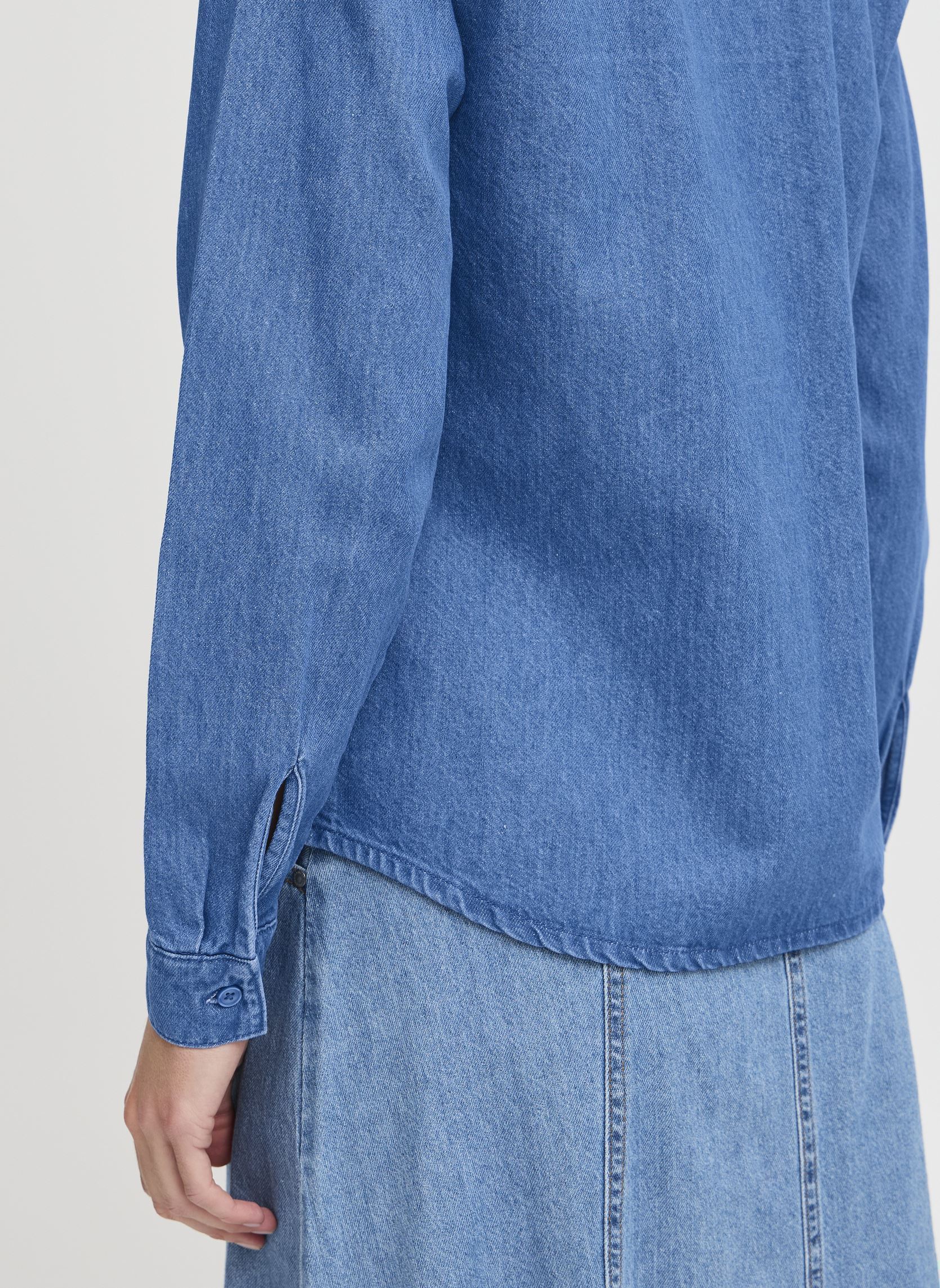 Chemises manches longues BYKISTINI SHIRT femme bleu B-Young Chemises manches longues BYKISTINI SHIRT femme bleu MID BLUE DENIM