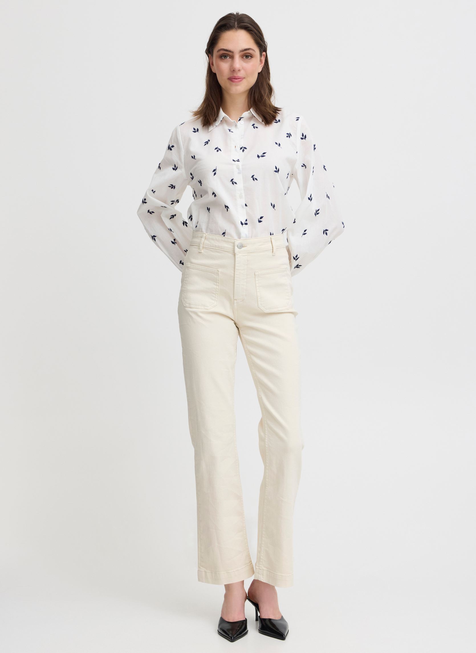 Flared jeans BYLYDIA POCKET JEANS dames wit B-Young Flared jeans BYLYDIA POCKET JEANS dames wit Birch