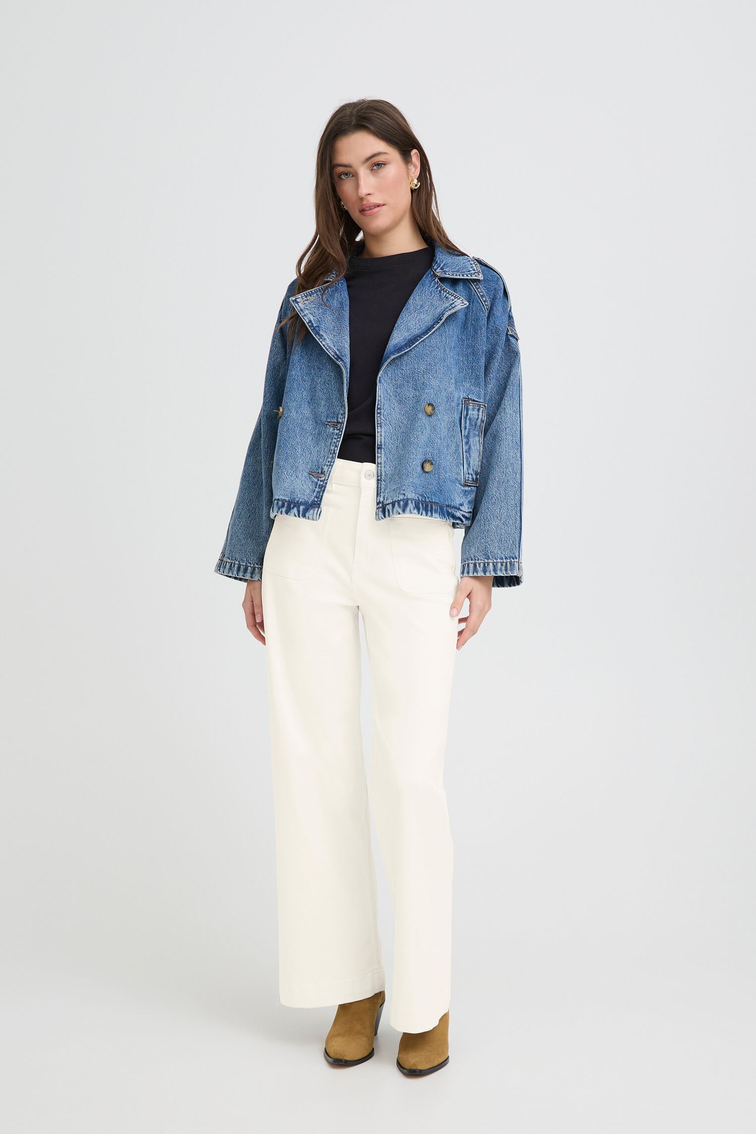 Flared Jeans BYLYDIA POCKET JEANS damen weiß B-Young Flared Jeans BYLYDIA POCKET JEANS damen weiß Marshmallow