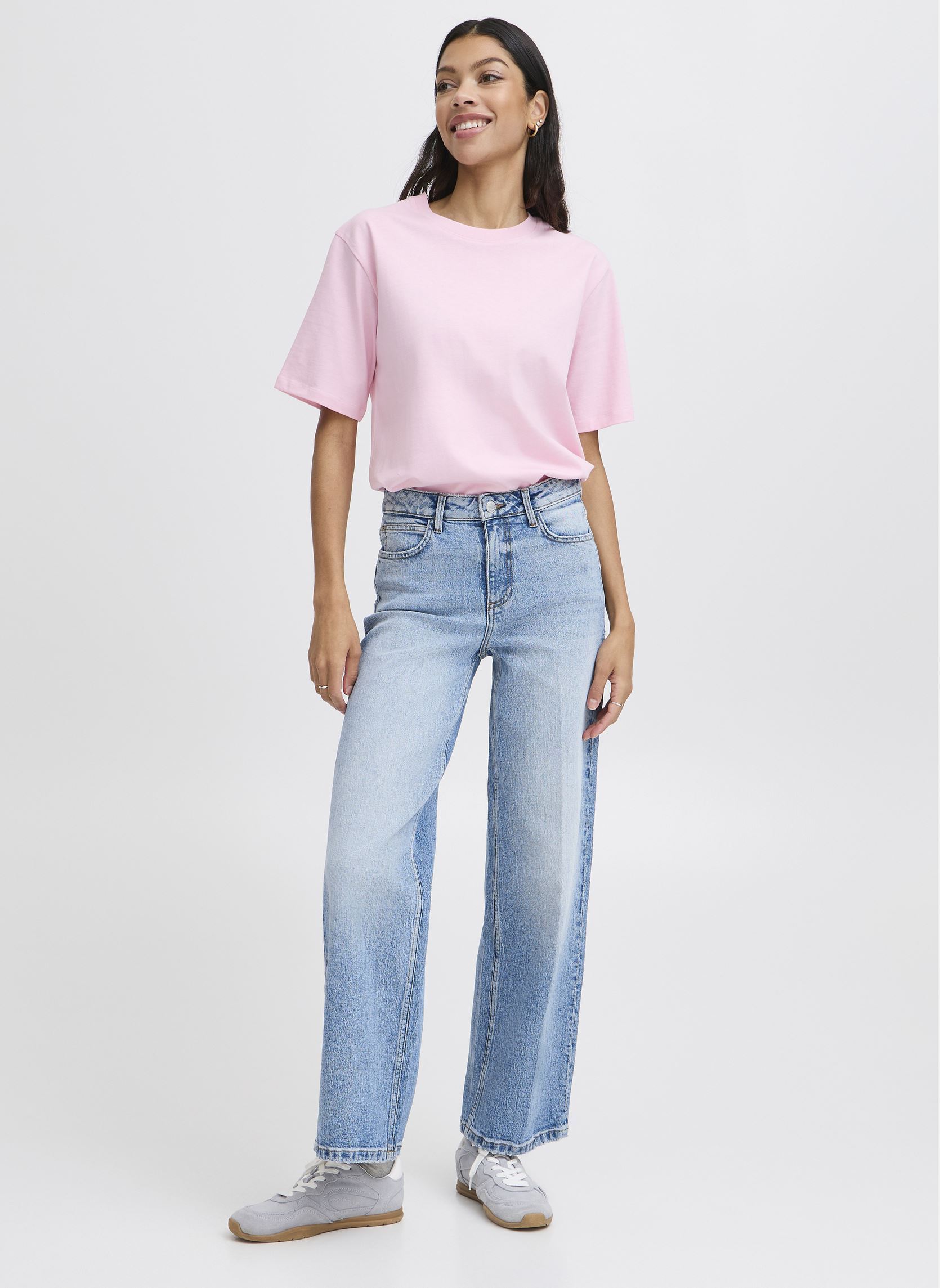 Wijde jeans / Flared Jeans BYKYJLA LONG JEANS dames blauw B-Young Wijde jeans / Flared Jeans BYKYJLA LONG JEANS dames blauw Mid Blue Denim