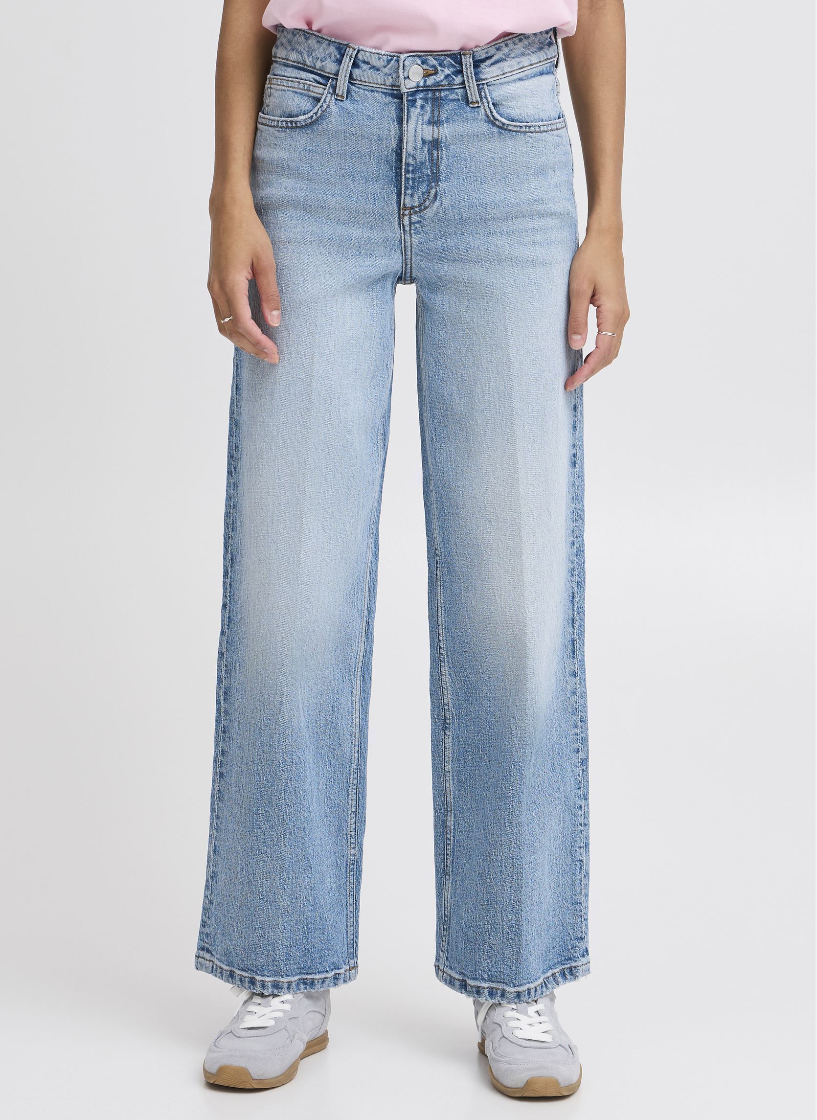 Wijde jeans / Flared Jeans BYKYJLA LONG JEANS dames blauw B-Young Wijde jeans / Flared Jeans BYKYJLA LONG JEANS dames blauw Mid Blue Denim