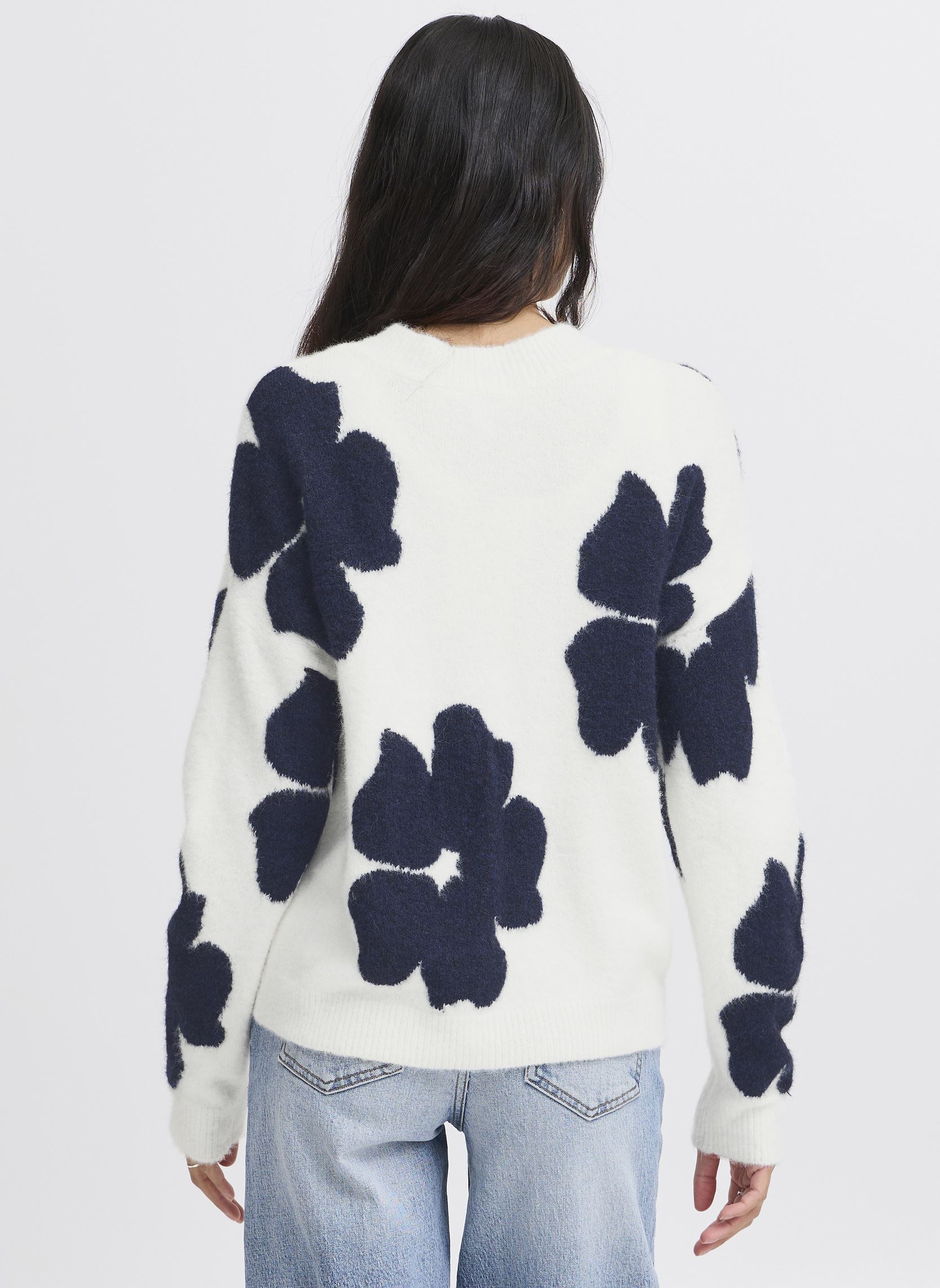 Pullover BYOMEA FLOWER JUMPER damen weiß B-Young Pullover BYOMEA FLOWER JUMPER damen weiß Marshmallow Mix