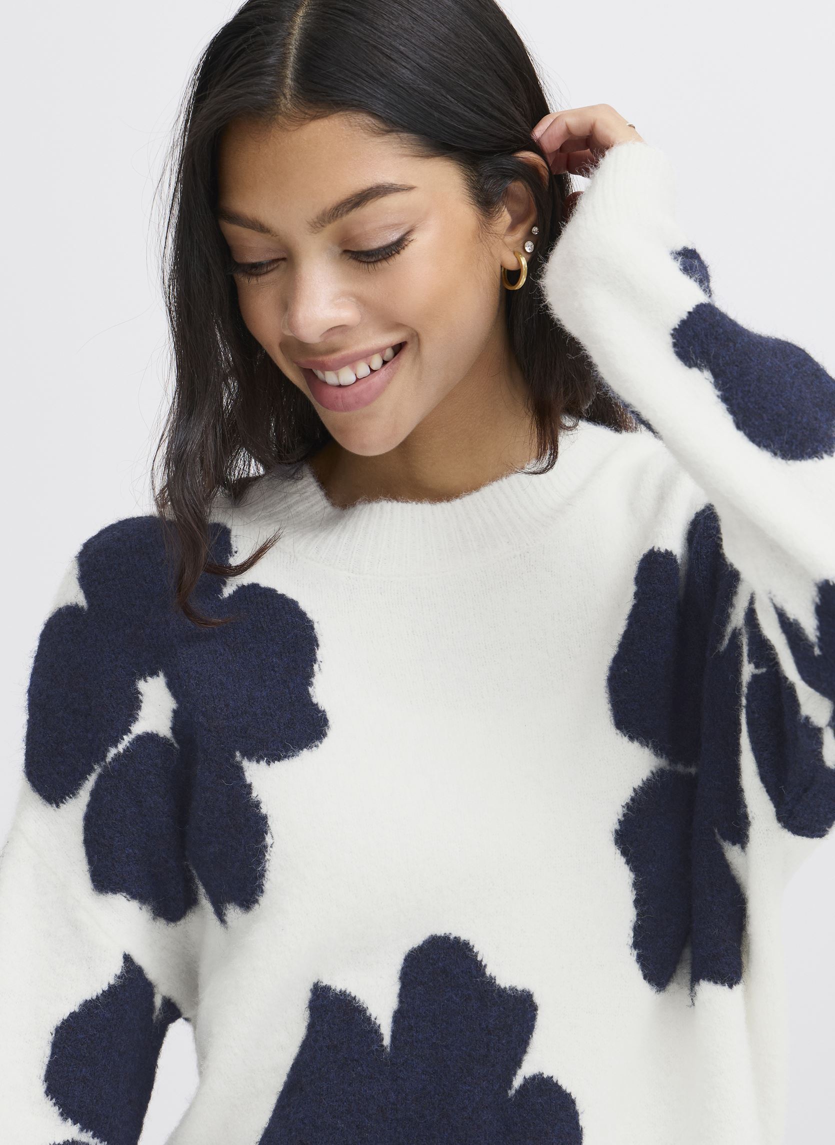 Pullover BYOMEA FLOWER JUMPER damen weiß B-Young Pullover BYOMEA FLOWER JUMPER damen weiß Marshmallow Mix