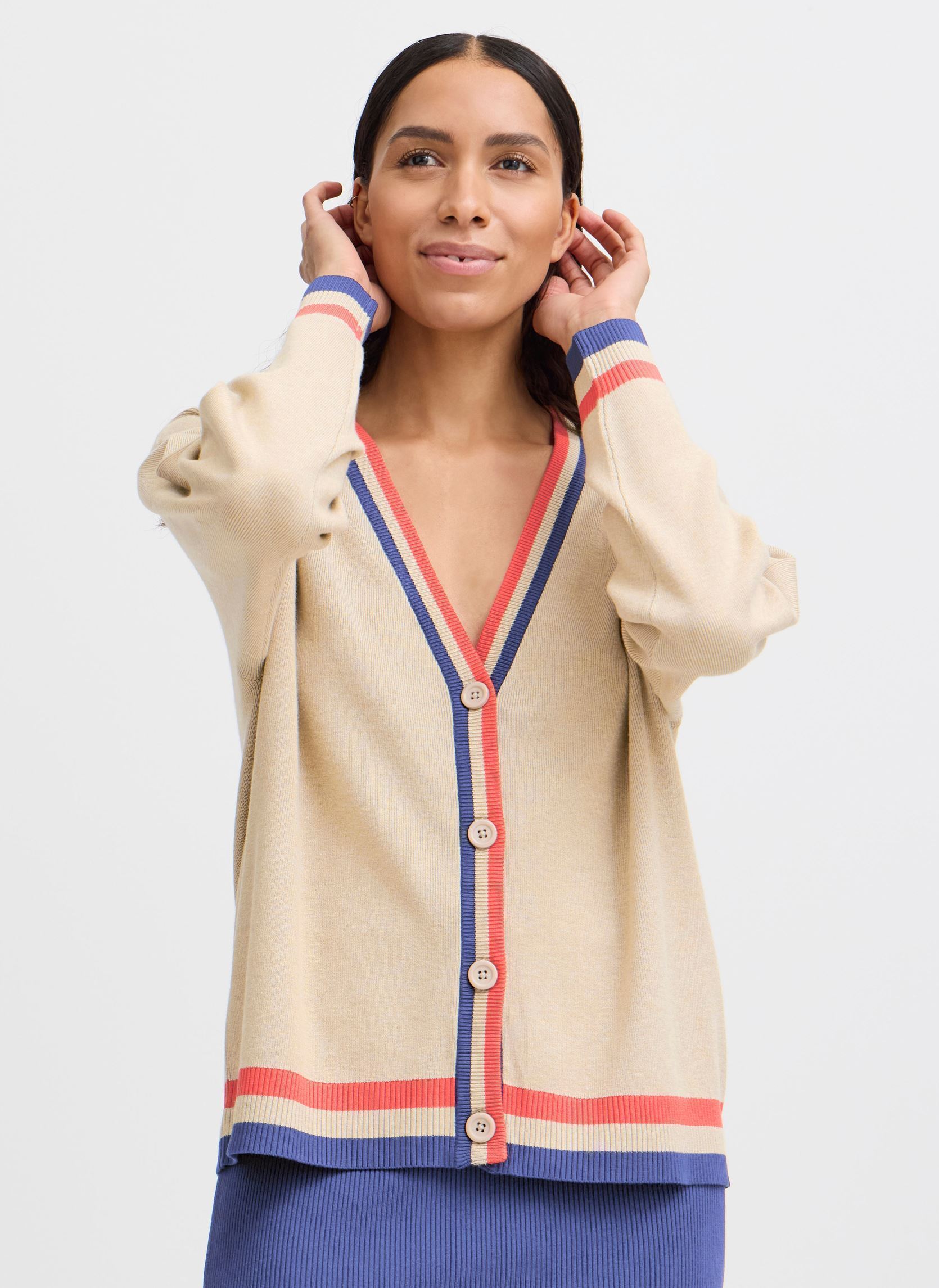 Gilet BYMMORLA CARDIGAN donna beige B-Young Gilet BYMMORLA CARDIGAN donna beige HUMUS MIX