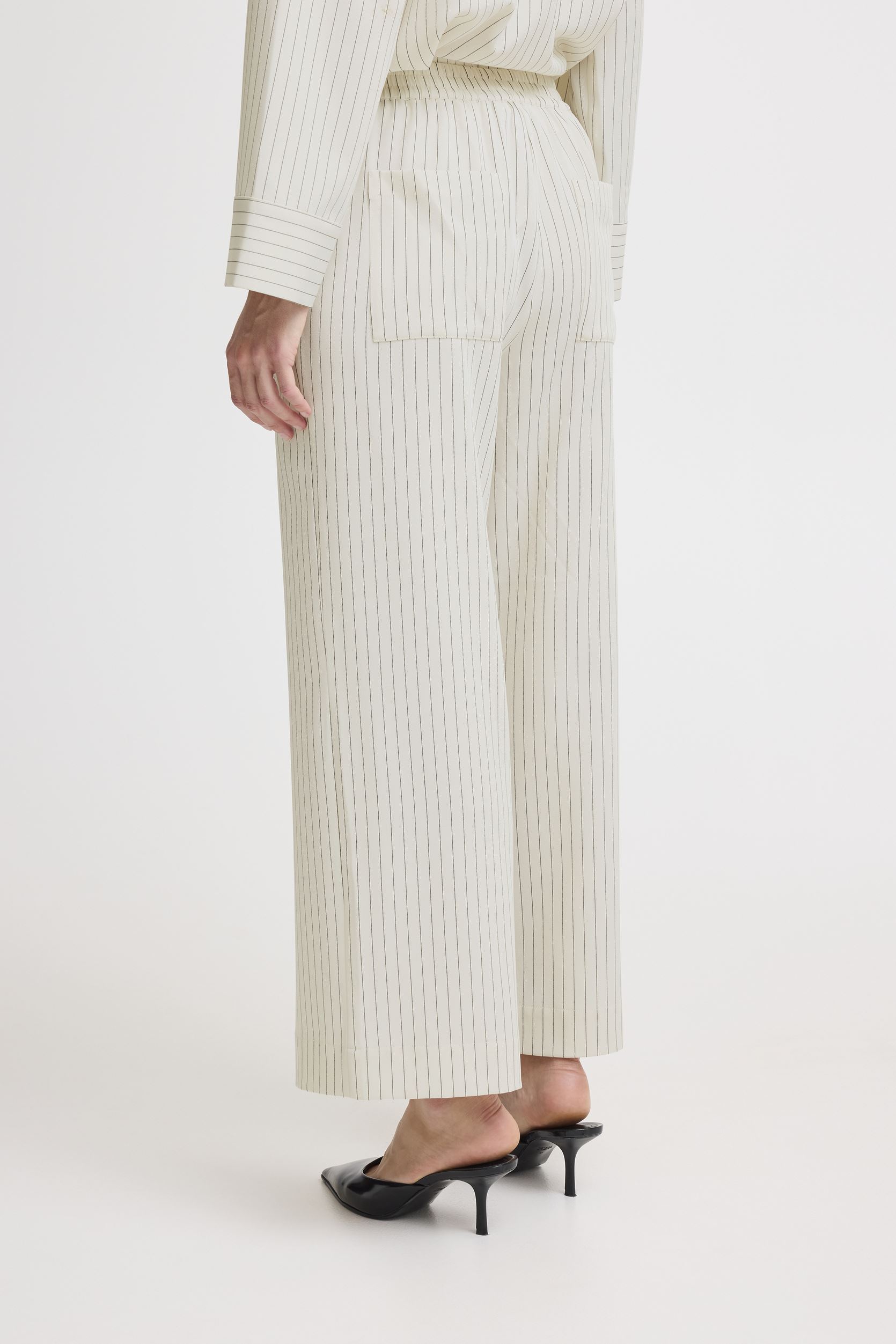 Weite Hosen BYDANNIA PANTS - damen weiß B-Young Weite Hosen BYDANNIA PANTS - damen weiß Birch Mix