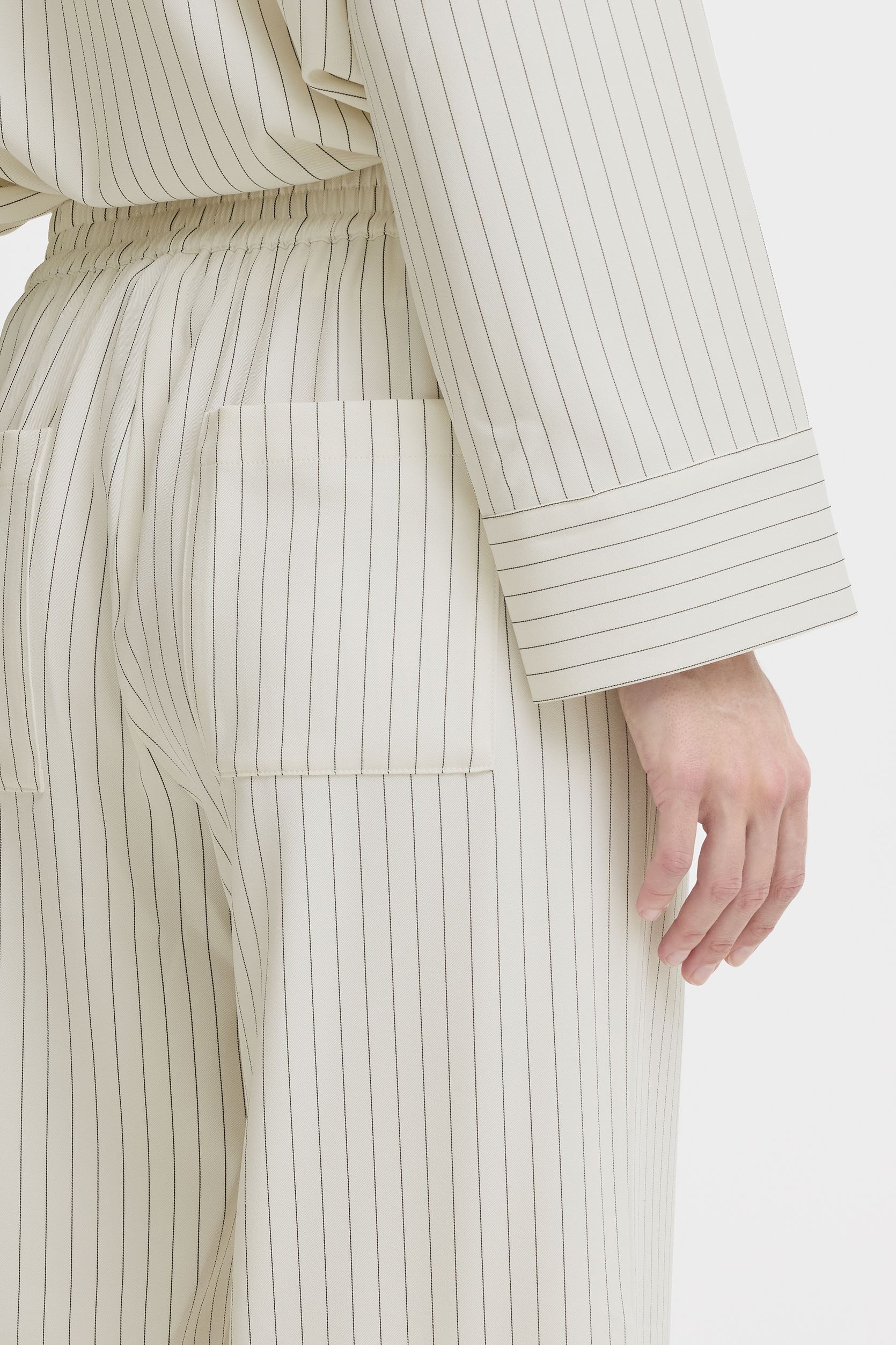 Weite Hosen BYDANNIA PANTS - damen weiß B-Young Weite Hosen BYDANNIA PANTS - damen weiß Birch Mix