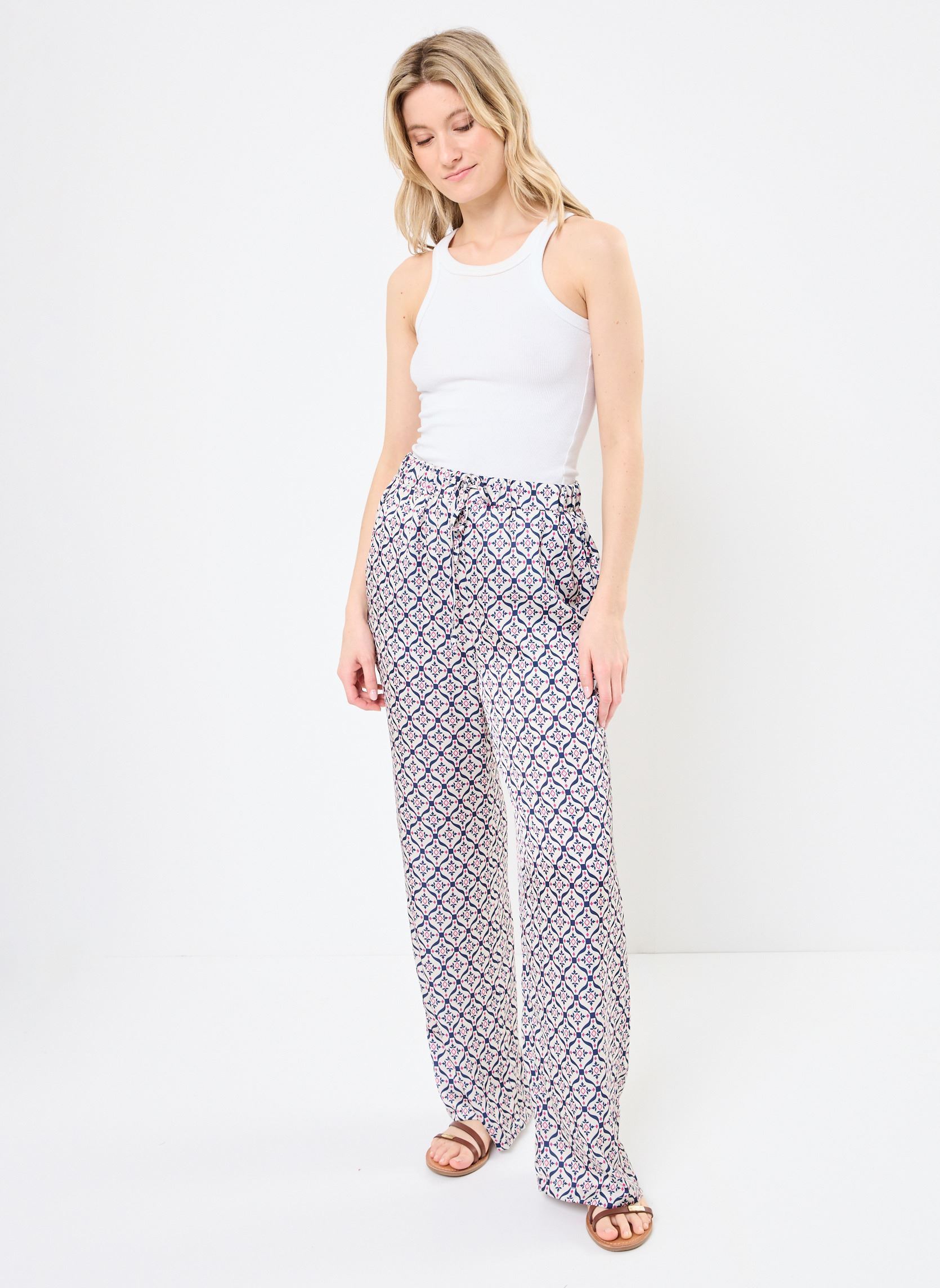 Pantalons droit BYHERNINA PANTS - femme multicolore B-Young Pantalons droit BYHERNINA PANTS - femme multicolore Birch Mix