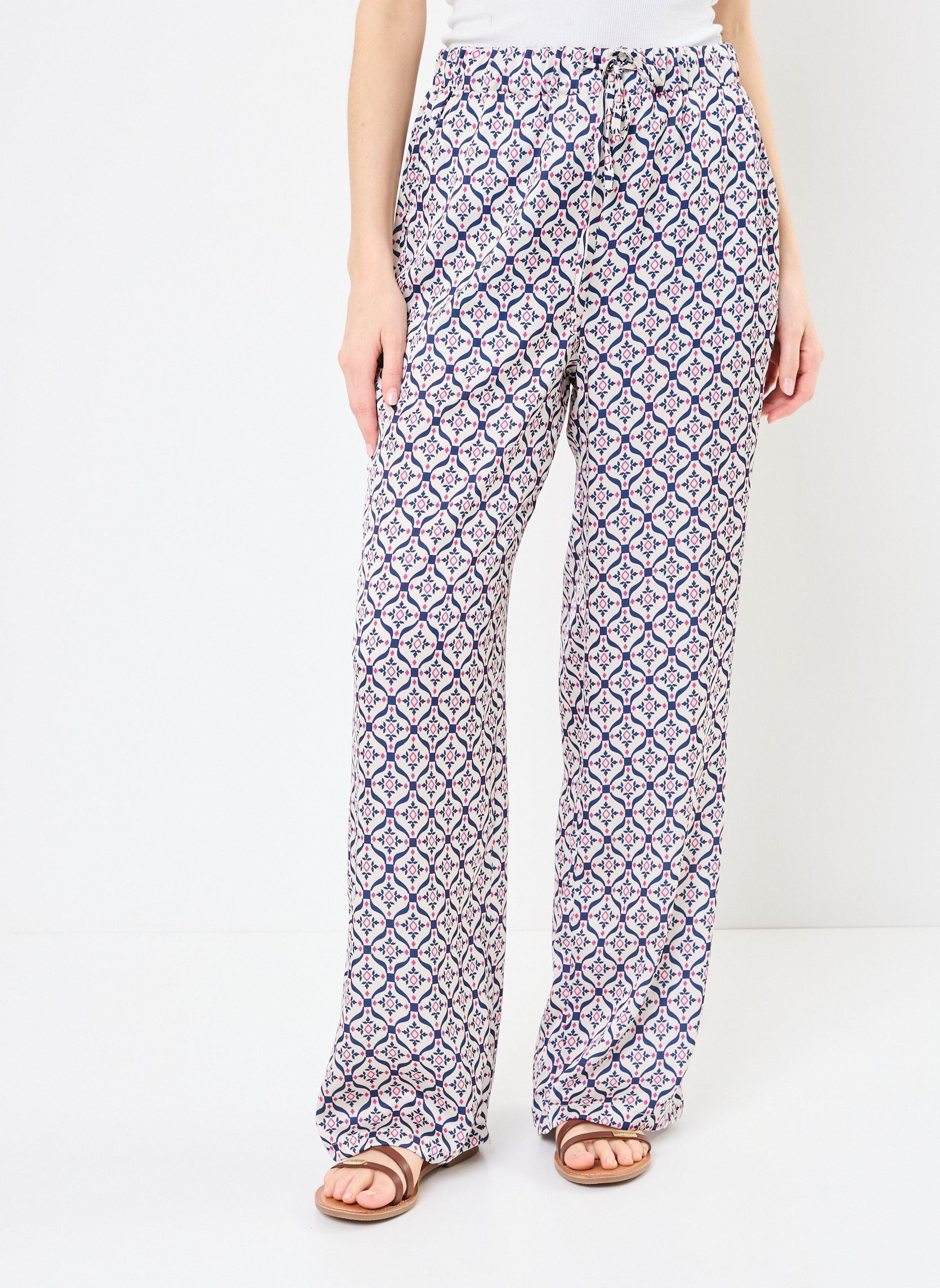 Pantalons droit BYHERNINA PANTS - femme multicolore B-Young Pantalons droit BYHERNINA PANTS - femme multicolore Birch Mix