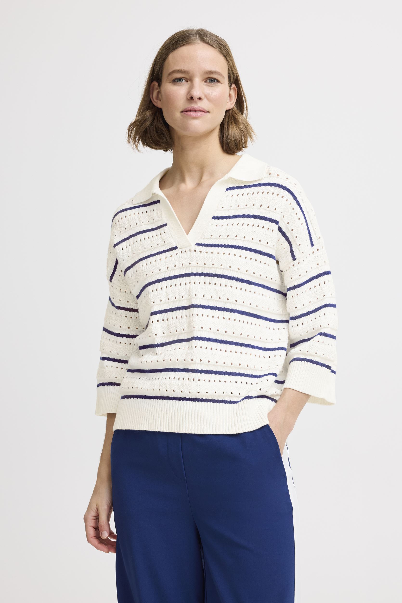 Tee-shirts manches longues BYMADALENA POLO - femme blanc B-Young Tee-shirts manches longues BYMADALENA POLO - femme blanc Marshmallow Mix