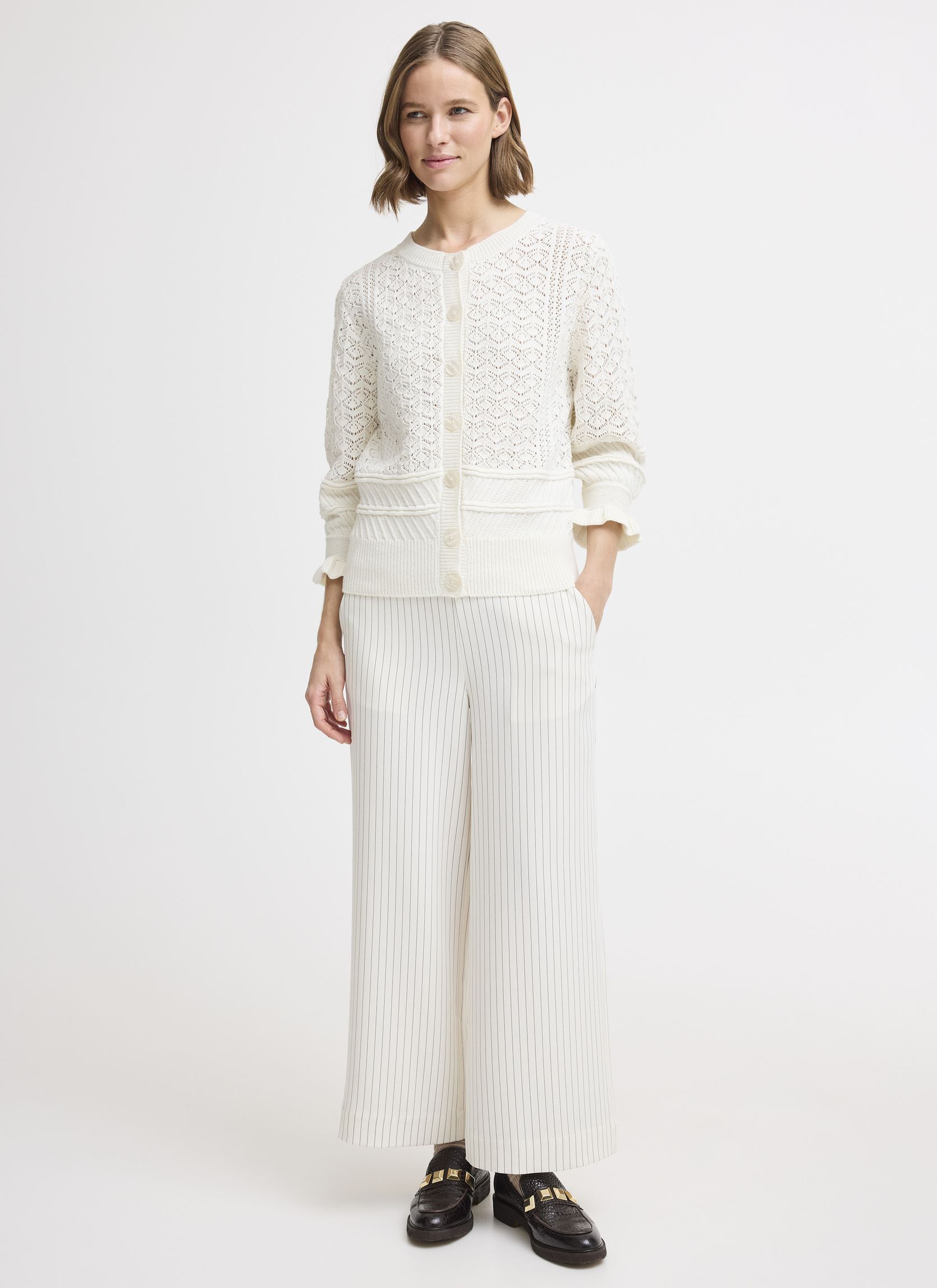 Gilets BYNAJO 3-4 CARDIGAN - femme blanc B-Young Gilets BYNAJO 3-4 CARDIGAN - femme blanc Birch