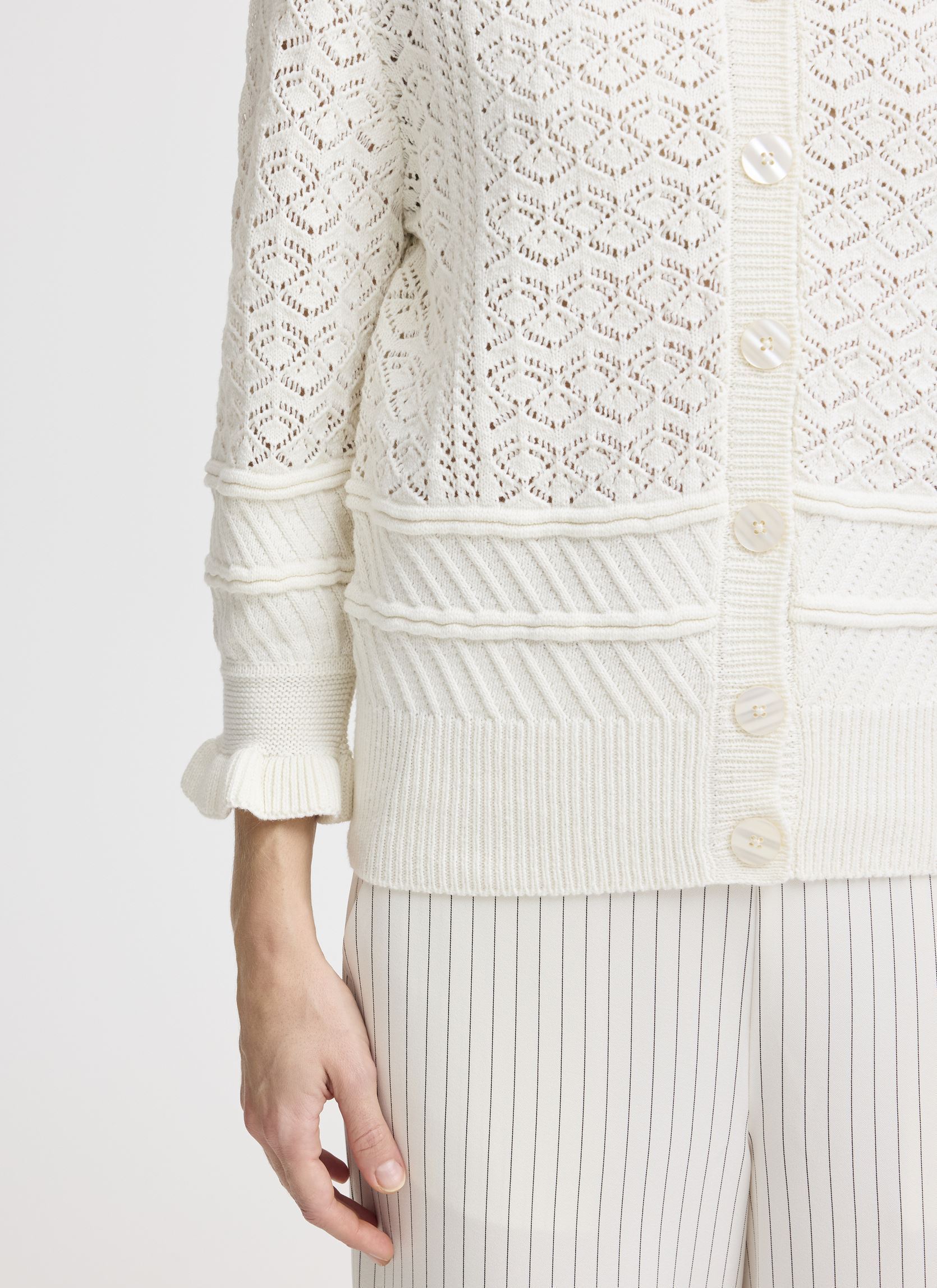 Gilets BYNAJO 3-4 CARDIGAN - femme blanc B-Young Gilets BYNAJO 3-4 CARDIGAN - femme blanc Birch