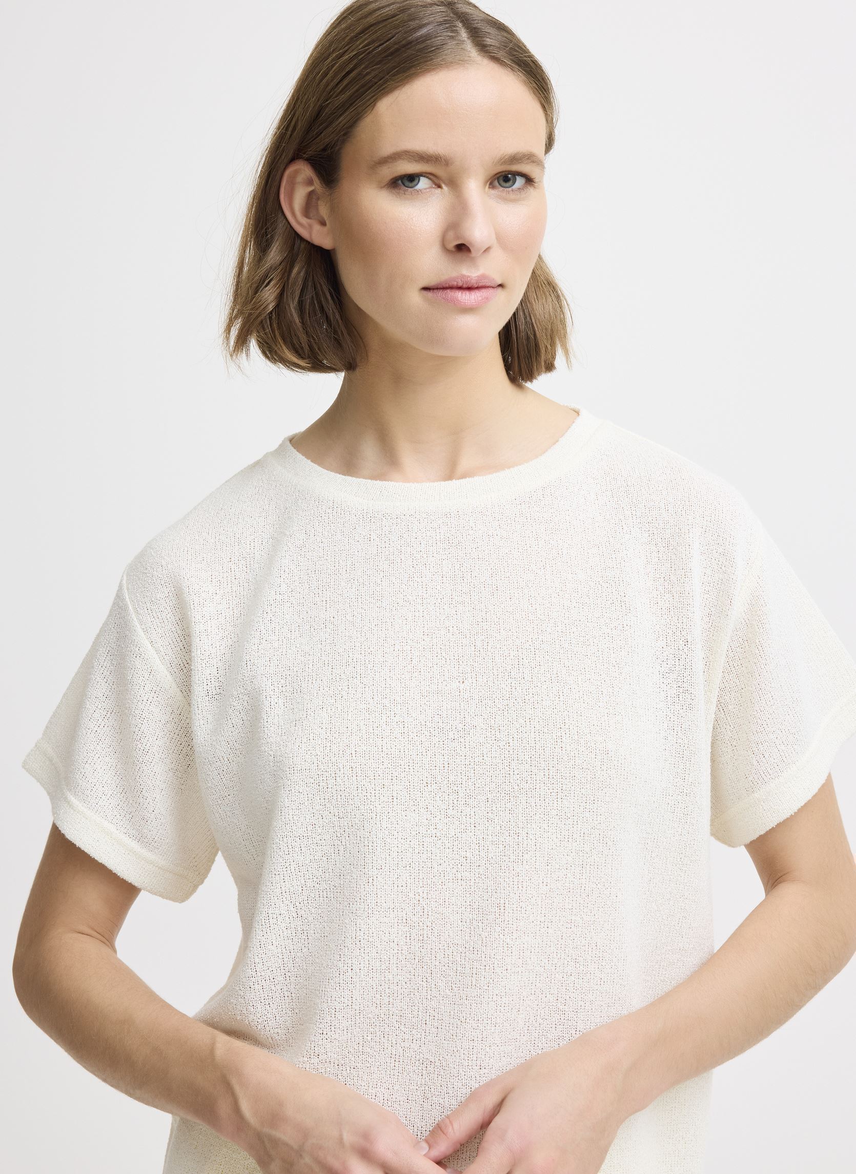 Tee-shirts manches courtes BYSIF TSHIRT - femme blanc B-Young Tee-shirts manches courtes BYSIF TSHIRT - femme blanc Marshmallow