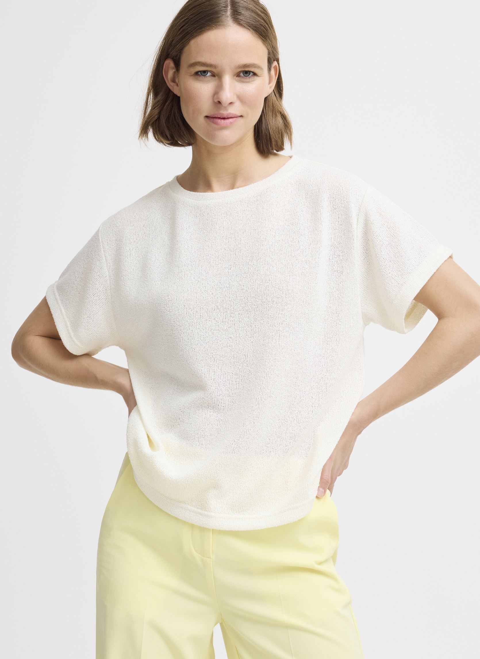 Tee-shirts manches courtes BYSIF TSHIRT - femme blanc B-Young Tee-shirts manches courtes BYSIF TSHIRT - femme blanc Marshmallow