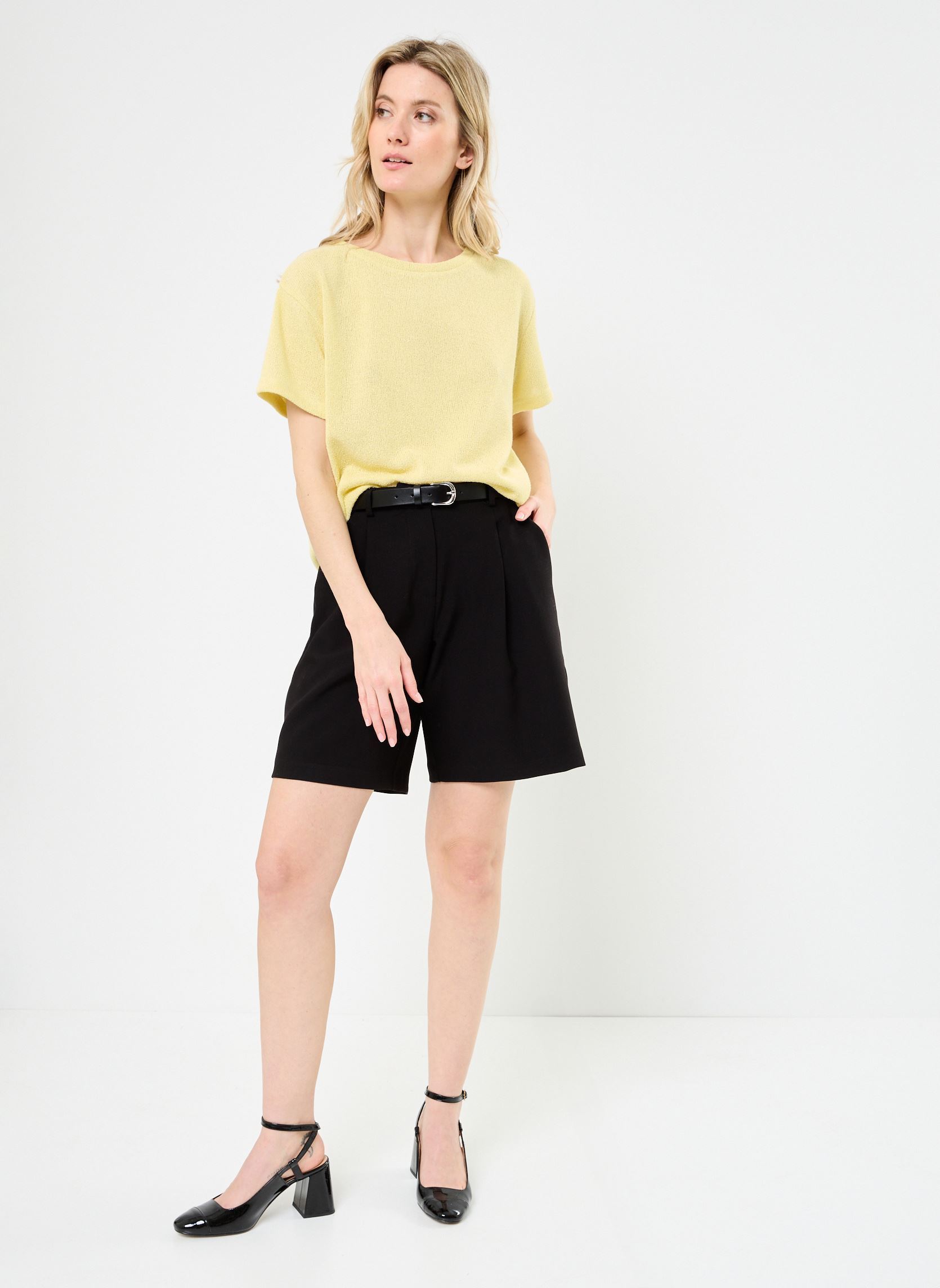 Tee-shirts manches courtes BYSIF TSHIRT - femme jaune B-Young Tee-shirts manches courtes BYSIF TSHIRT - femme jaune Lemon Grass