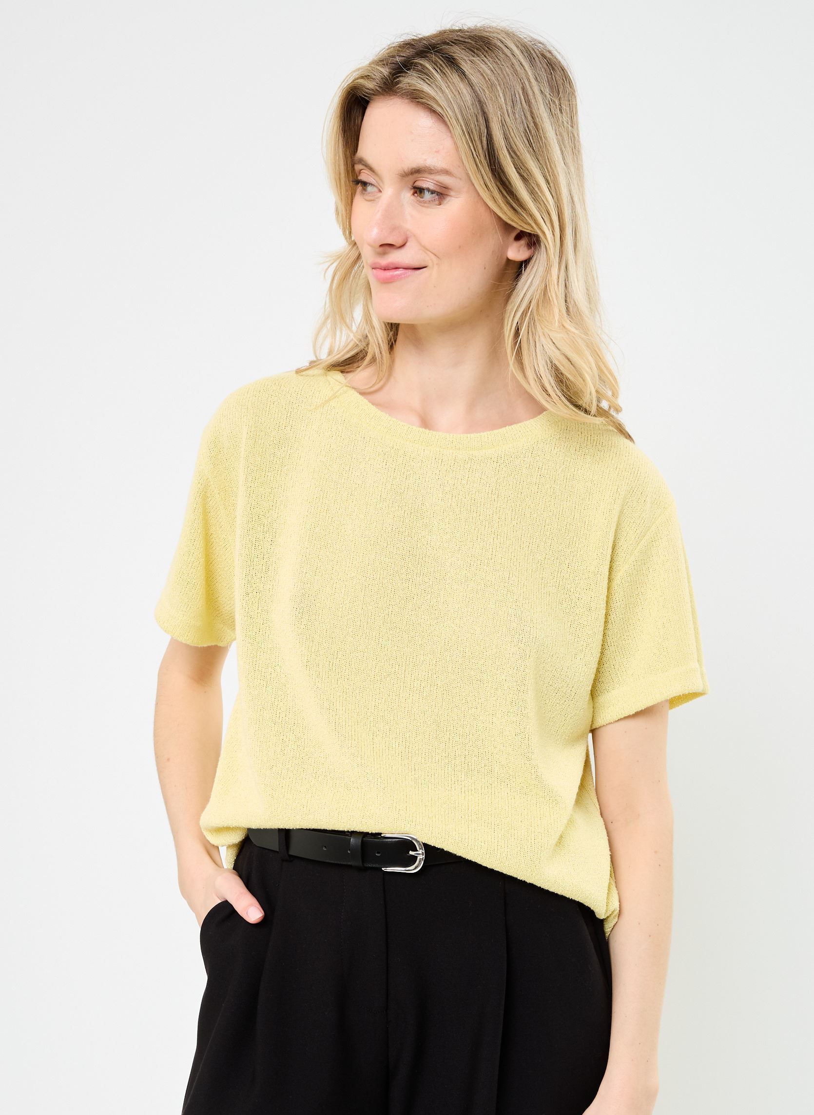 Tee-shirts manches courtes BYSIF TSHIRT - femme jaune B-Young Tee-shirts manches courtes BYSIF TSHIRT - femme jaune Lemon Grass
