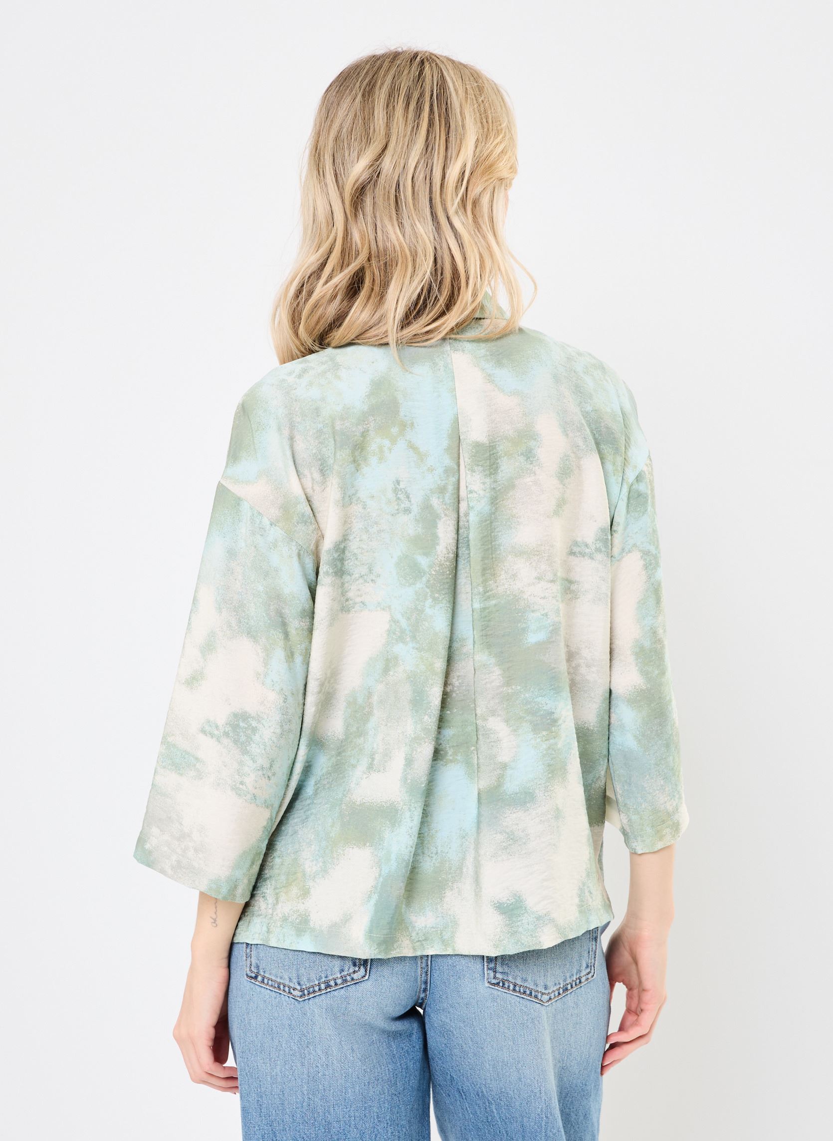 Korte mouw overhemden BYIBINE SS SHIRT - dames blauw B-Young Korte mouw overhemden BYIBINE SS SHIRT - dames blauw Blue Haze Blur