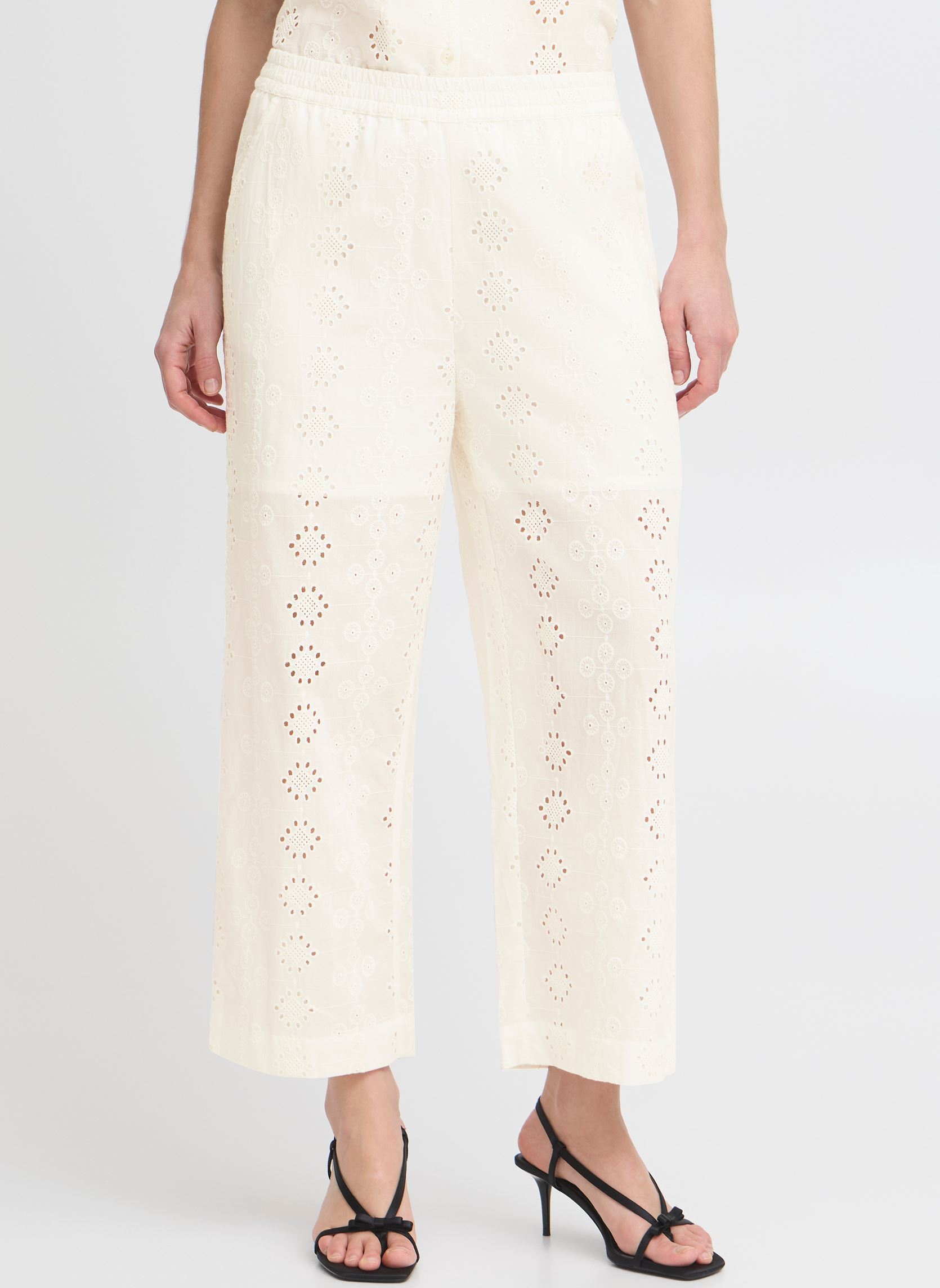 Weite Hosen BYINGENLIS PANTS - damen weiß B-Young Weite Hosen BYINGENLIS PANTS - damen weiß Marshmallow
