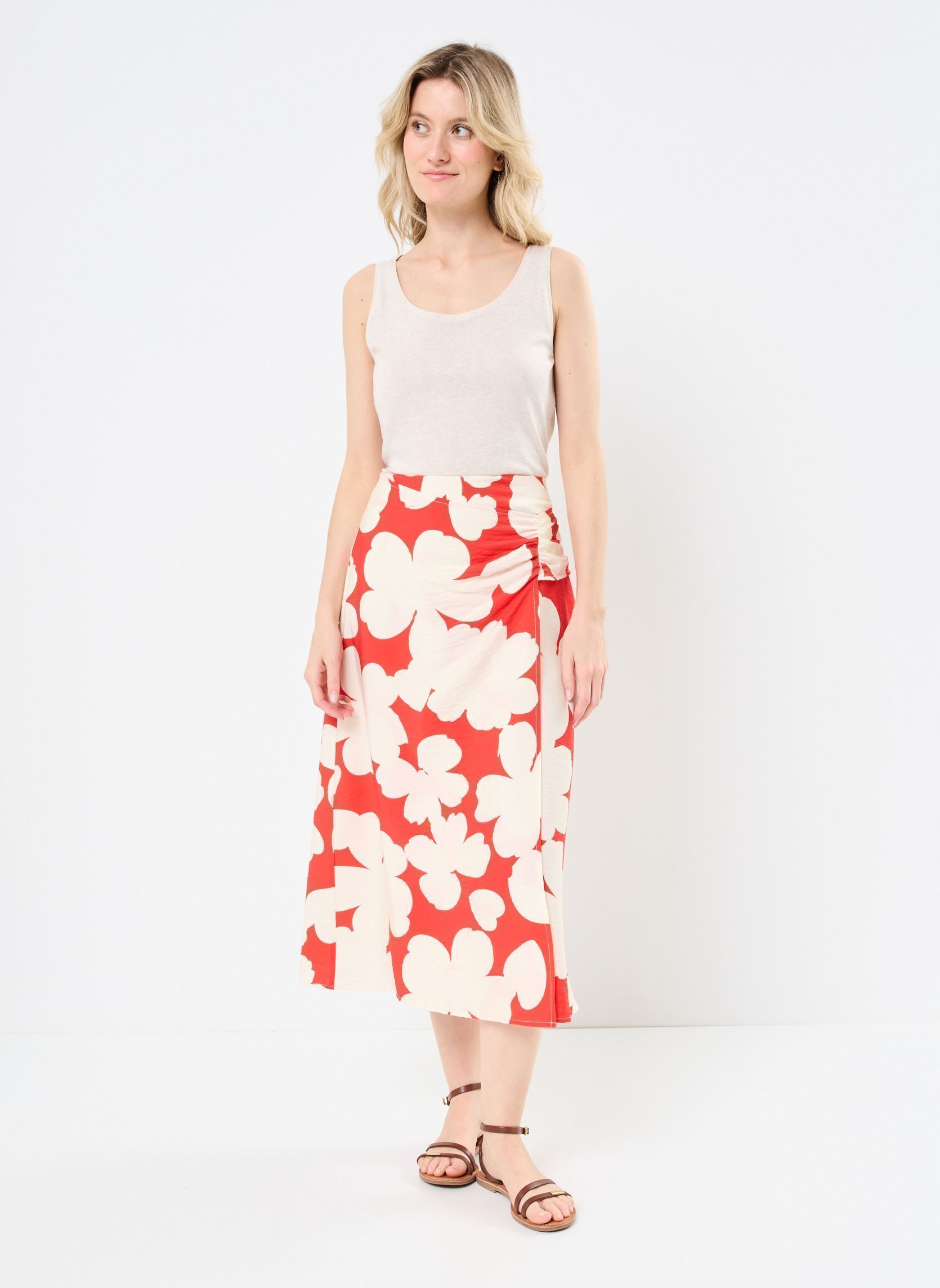 Lange Röcke BYIBINE SKIRT 3 - damen rot B-Young Lange Röcke BYIBINE SKIRT 3 - damen rot Flame Flower Mix
