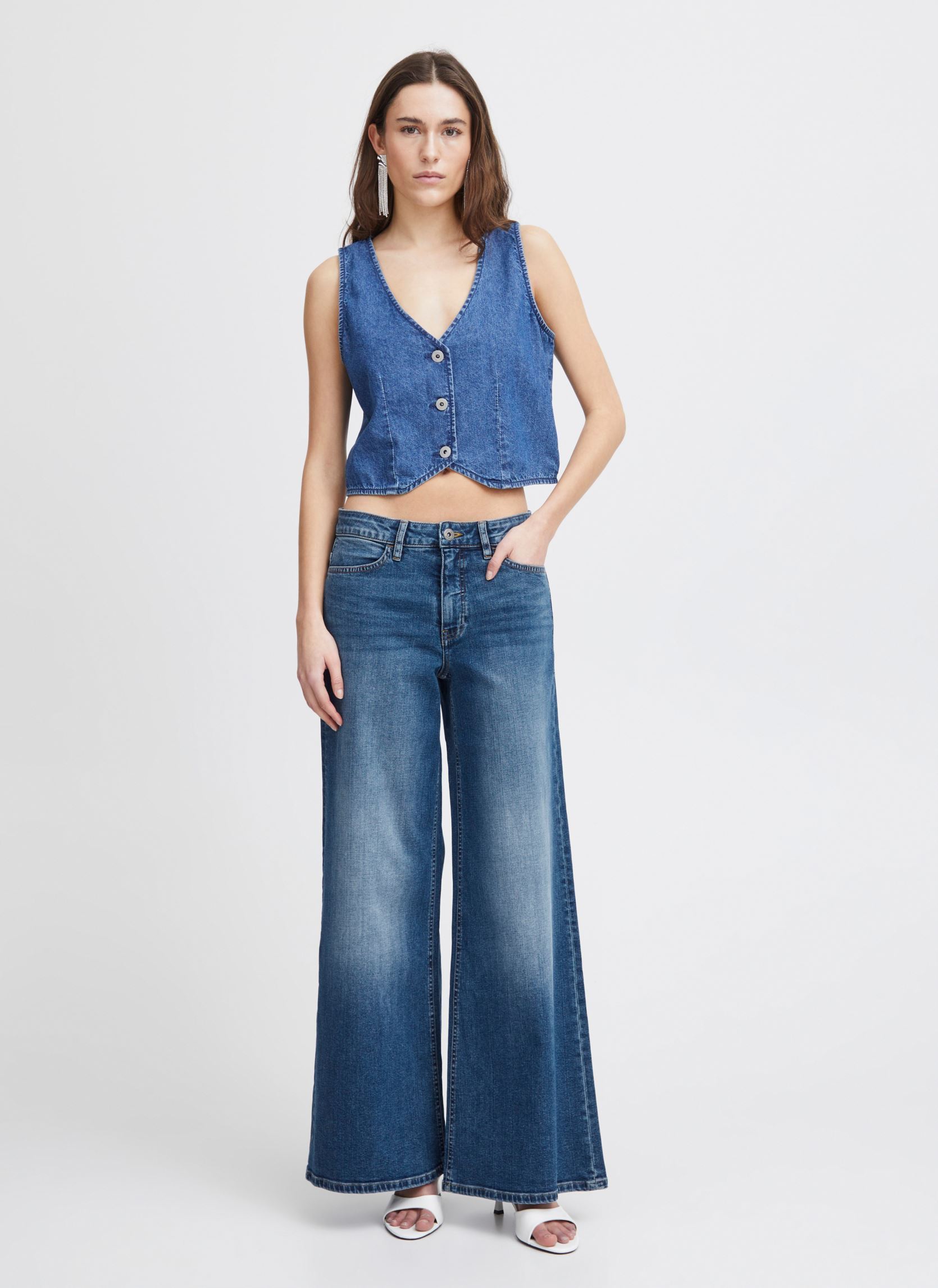 Jeans a zampa IHTWIGGY WIDE donna blu Ichi Jeans a zampa IHTWIGGY WIDE donna blu MEDIUM BLUE