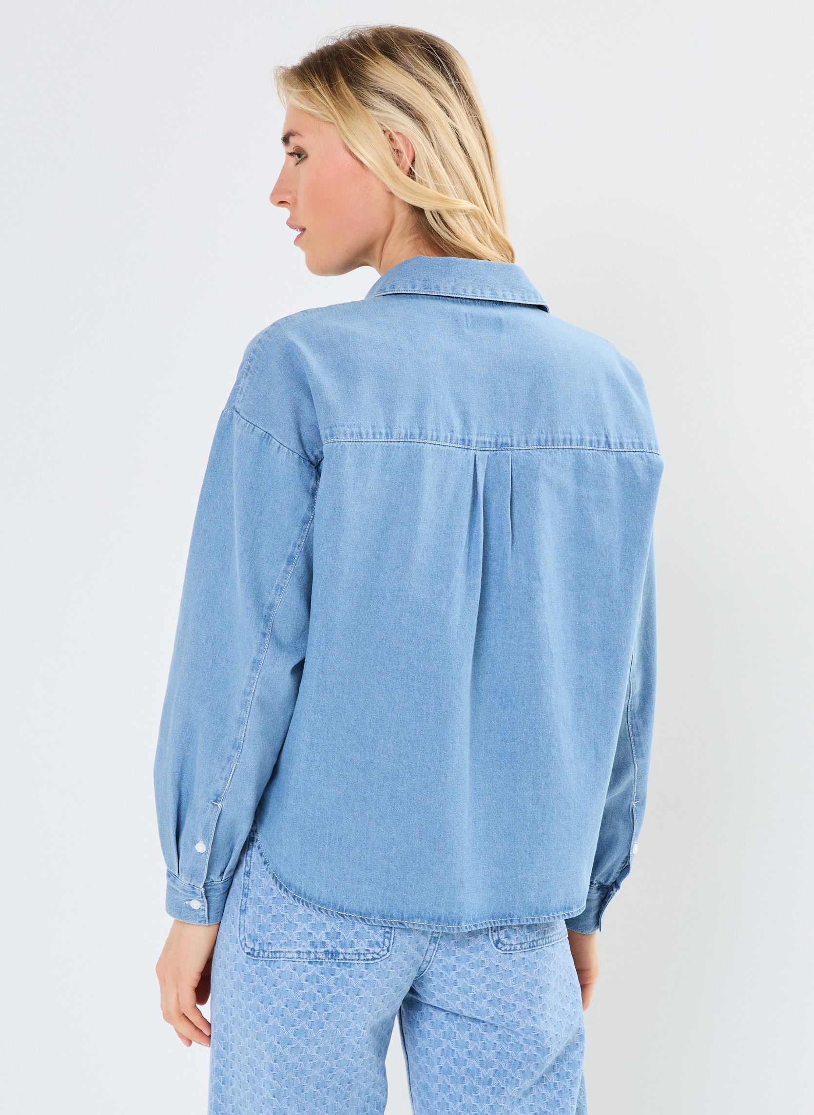 Camicie a maniche lunghe IHARCHER SH donna blu Ichi Camicie a maniche lunghe IHARCHER SH donna blu LIGHT BLUE WASHED