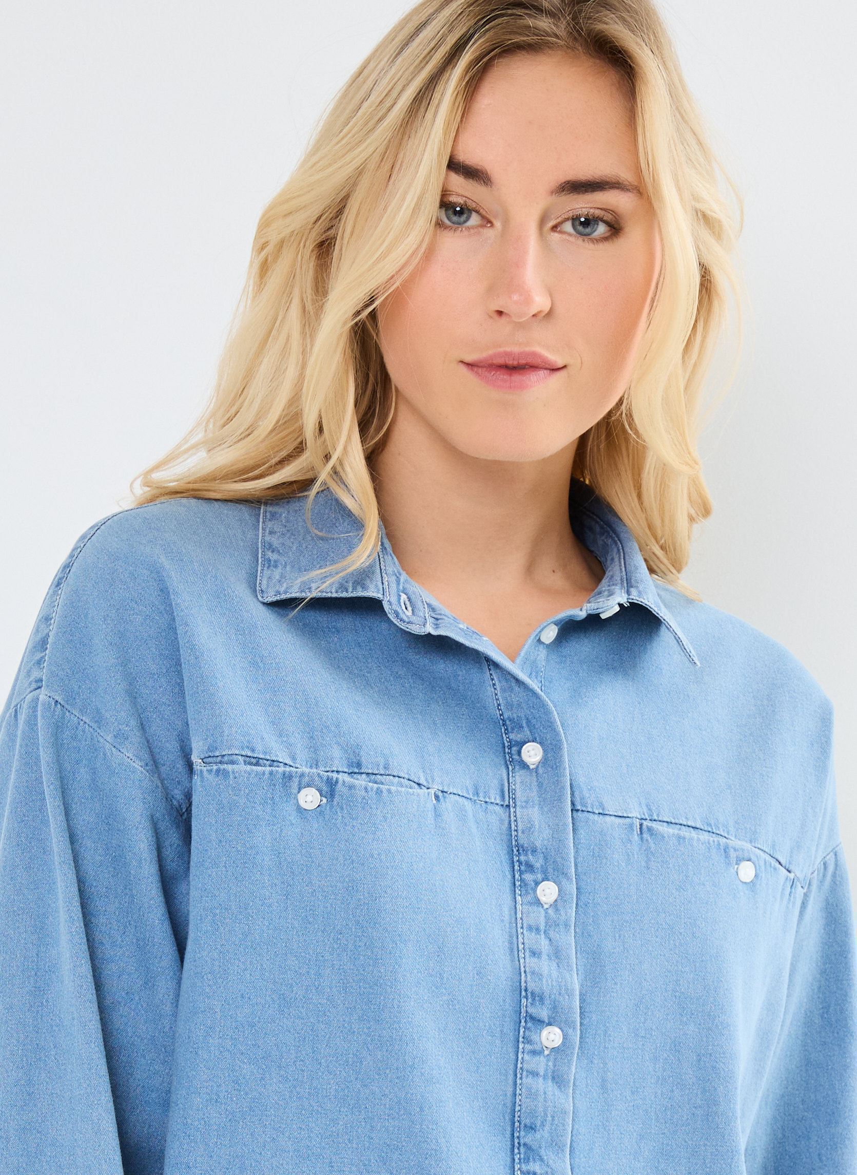 Camicie a maniche lunghe IHARCHER SH donna blu Ichi Camicie a maniche lunghe IHARCHER SH donna blu LIGHT BLUE WASHED