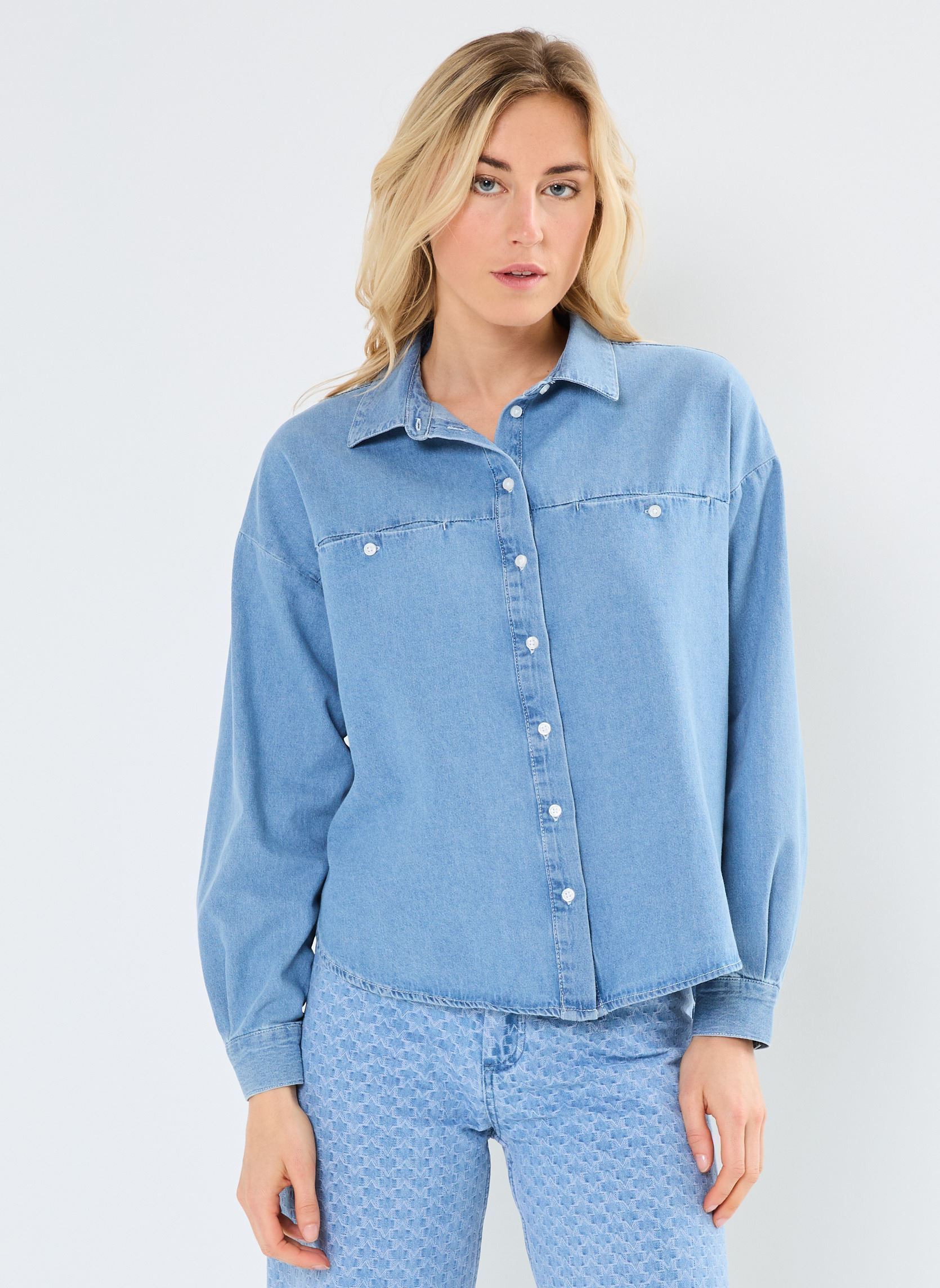 Camicie a maniche lunghe IHARCHER SH donna blu Ichi Camicie a maniche lunghe IHARCHER SH donna blu LIGHT BLUE WASHED