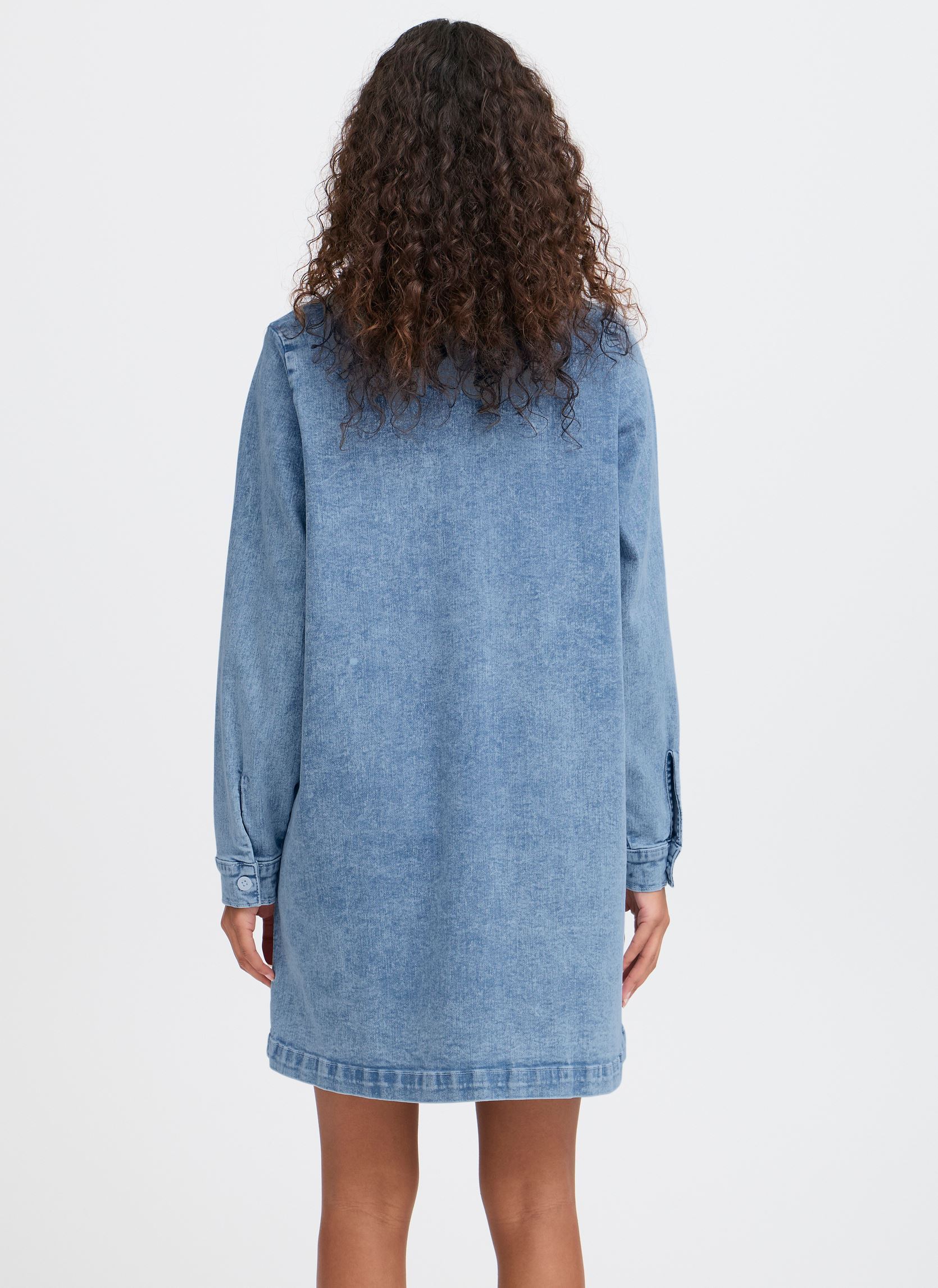 Kleider IHBONNIES DR damen blau Ichi Kleider IHBONNIES DR damen blau Light blue washed