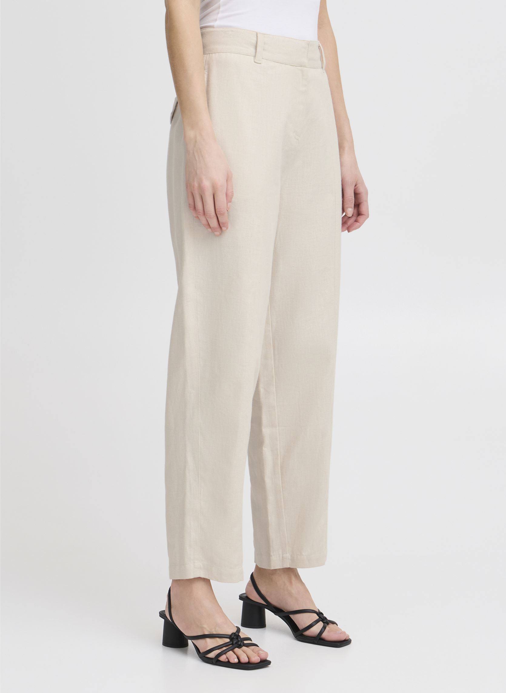 Straight Leg Hosen IHZAHRA PA damen weiß Ichi Straight Leg Hosen IHZAHRA PA damen weiß BIRCH MELANGE
