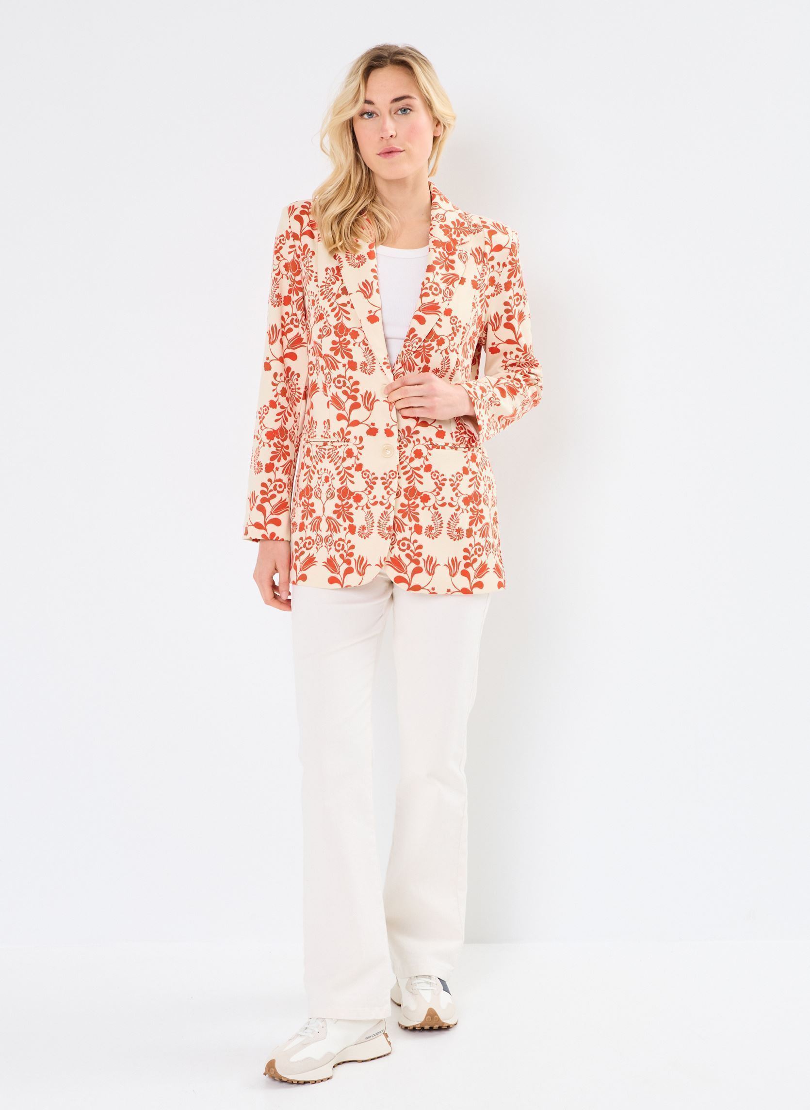 Blazer IHKATE PRINT OVERSIZE BL2 damen rot Ichi Blazer IHKATE PRINT OVERSIZE BL2 damen rot Fiesta Flower aop