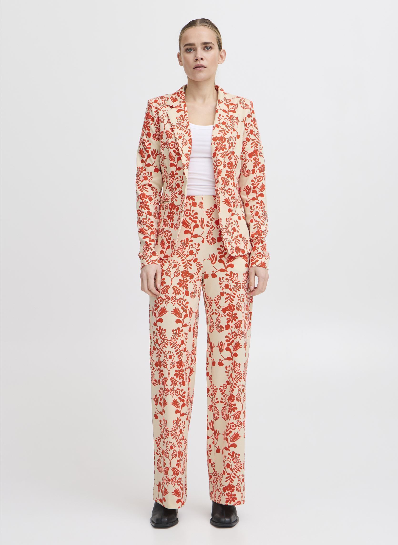 Weite Hosen IHKATE PRINT WIDE PA5 damen rot Ichi Weite Hosen IHKATE PRINT WIDE PA5 damen rot Fiesta Flower aop