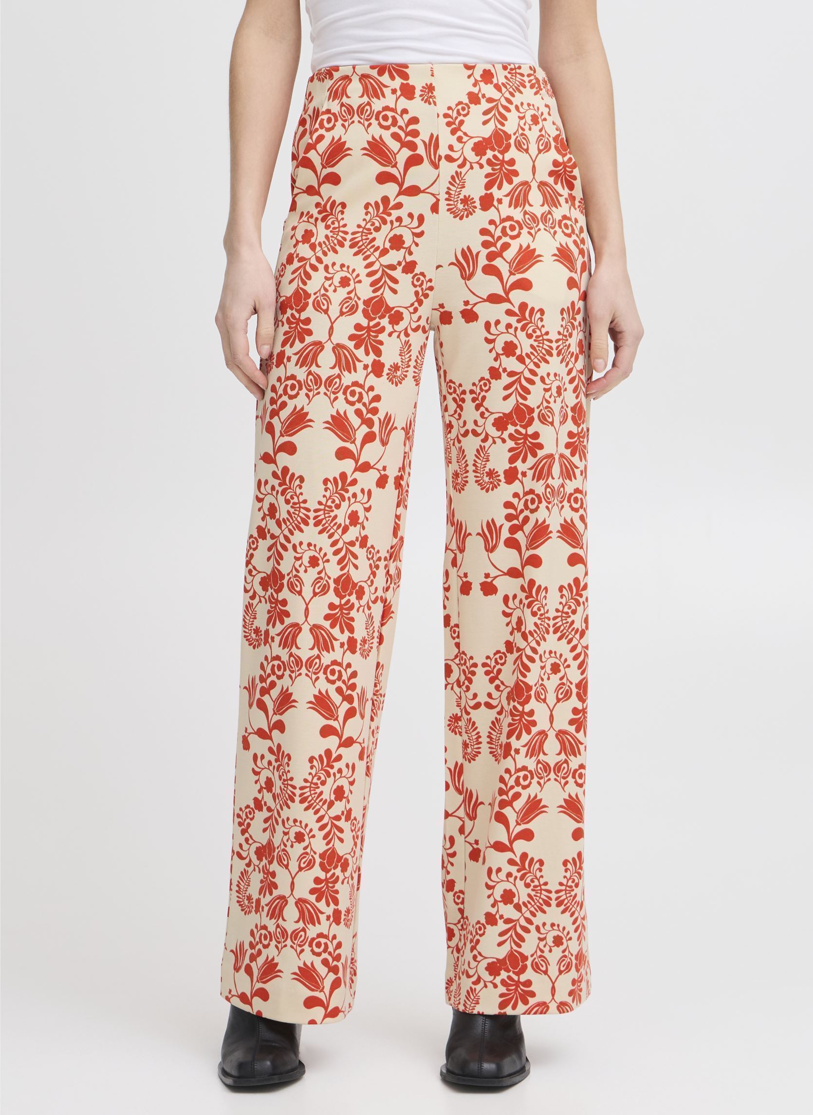 Weite Hosen IHKATE PRINT WIDE PA5 damen rot Ichi Weite Hosen IHKATE PRINT WIDE PA5 damen rot Fiesta Flower aop