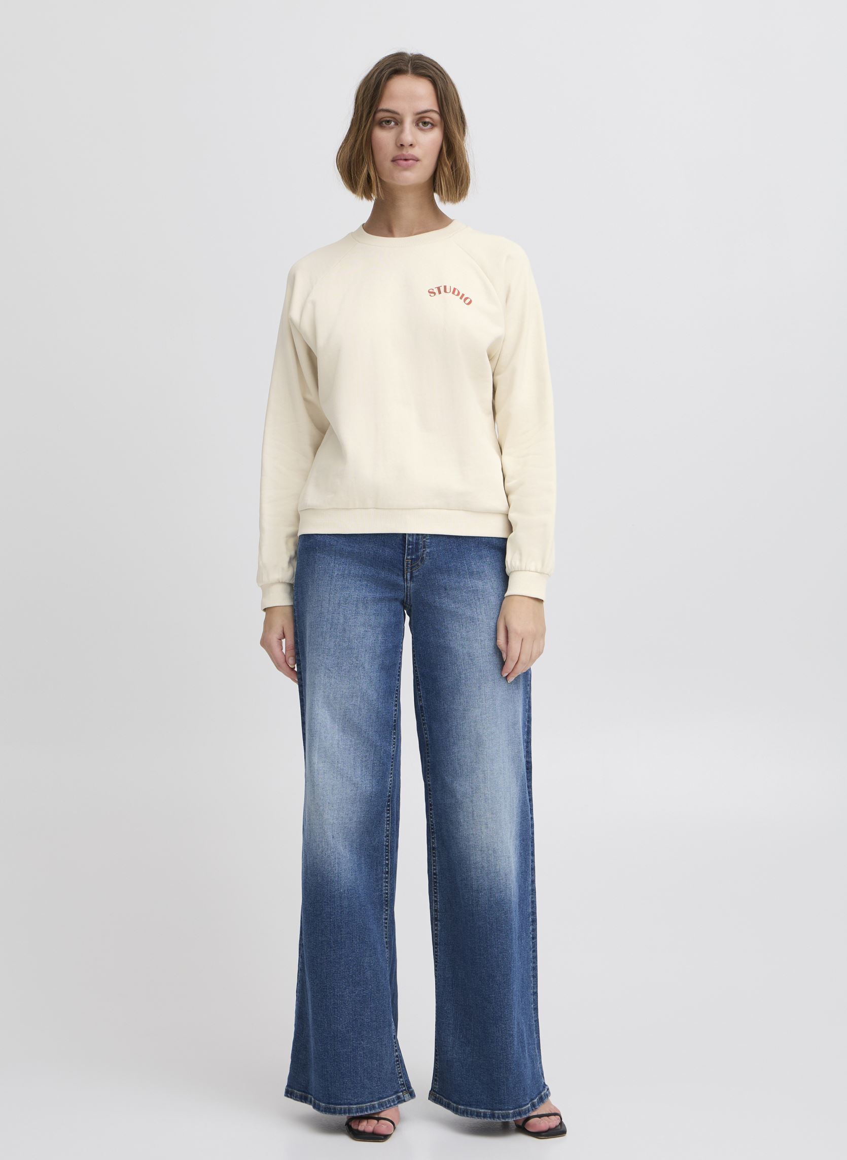 Sweater IHMARROT SW dames wit Ichi Sweater IHMARROT SW dames wit Birch
