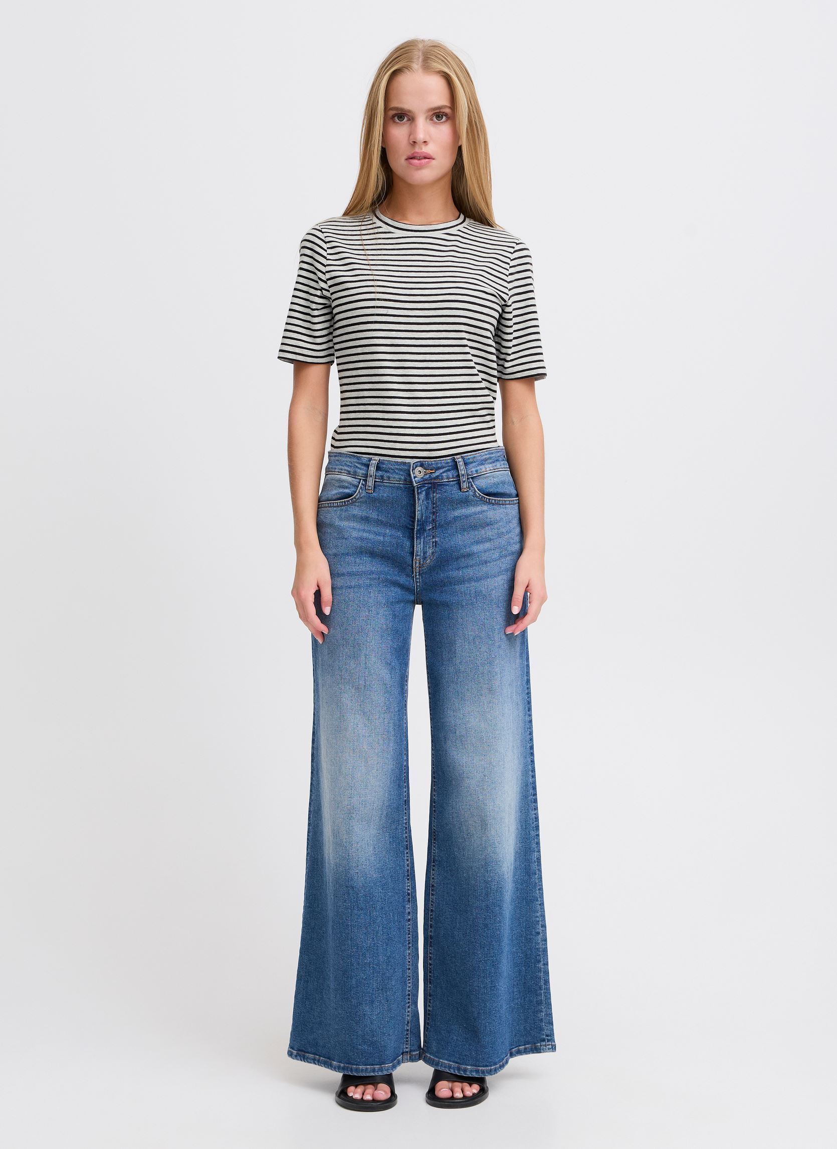 Tee-shirts manches courtes IHMIRA SS2 femme gris Ichi Tee-shirts manches courtes IHMIRA SS2 femme gris GREY MELANGE W. BLACK