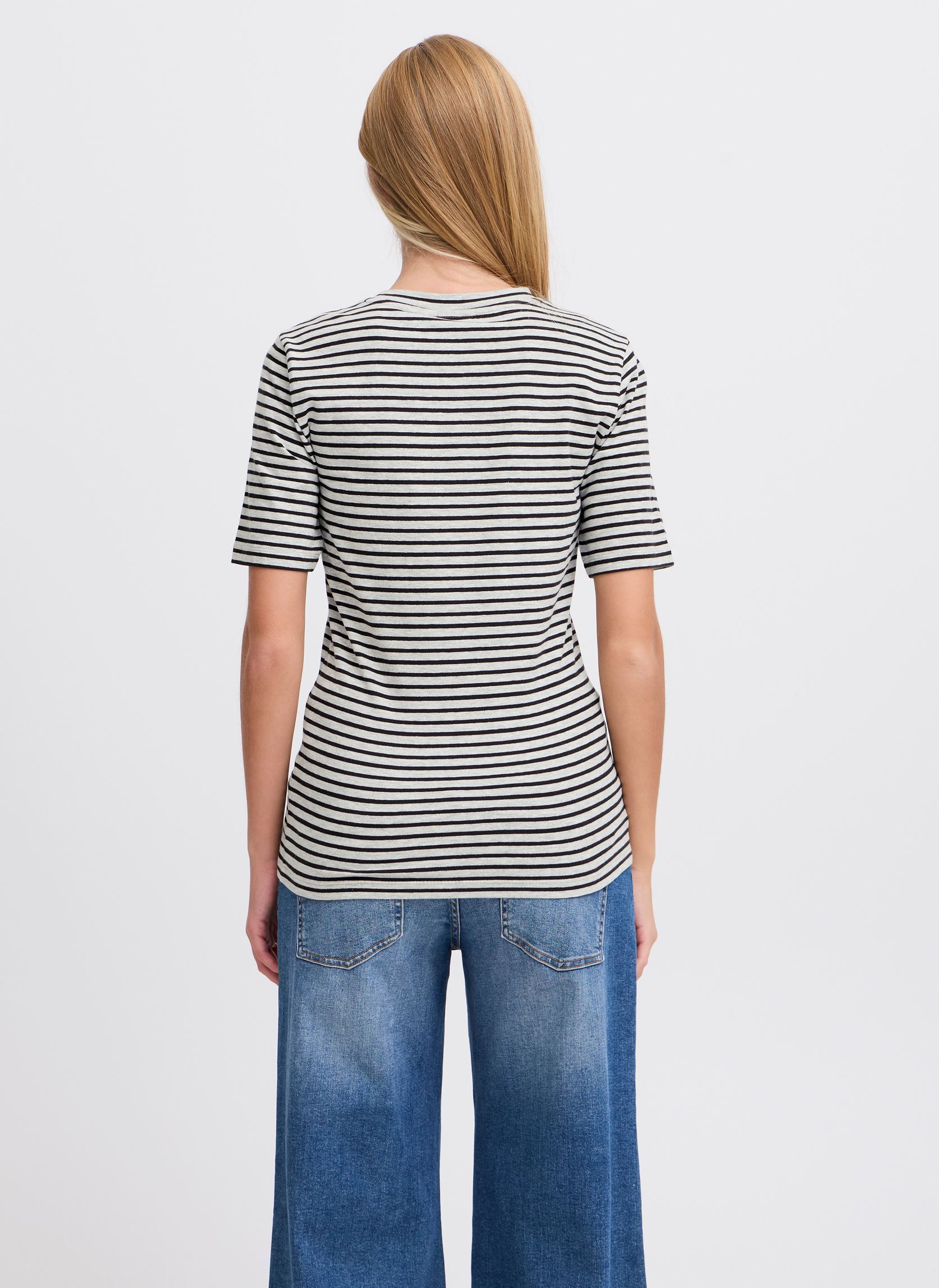 Tee-shirts manches courtes IHMIRA SS2 femme gris Ichi Tee-shirts manches courtes IHMIRA SS2 femme gris GREY MELANGE W. BLACK