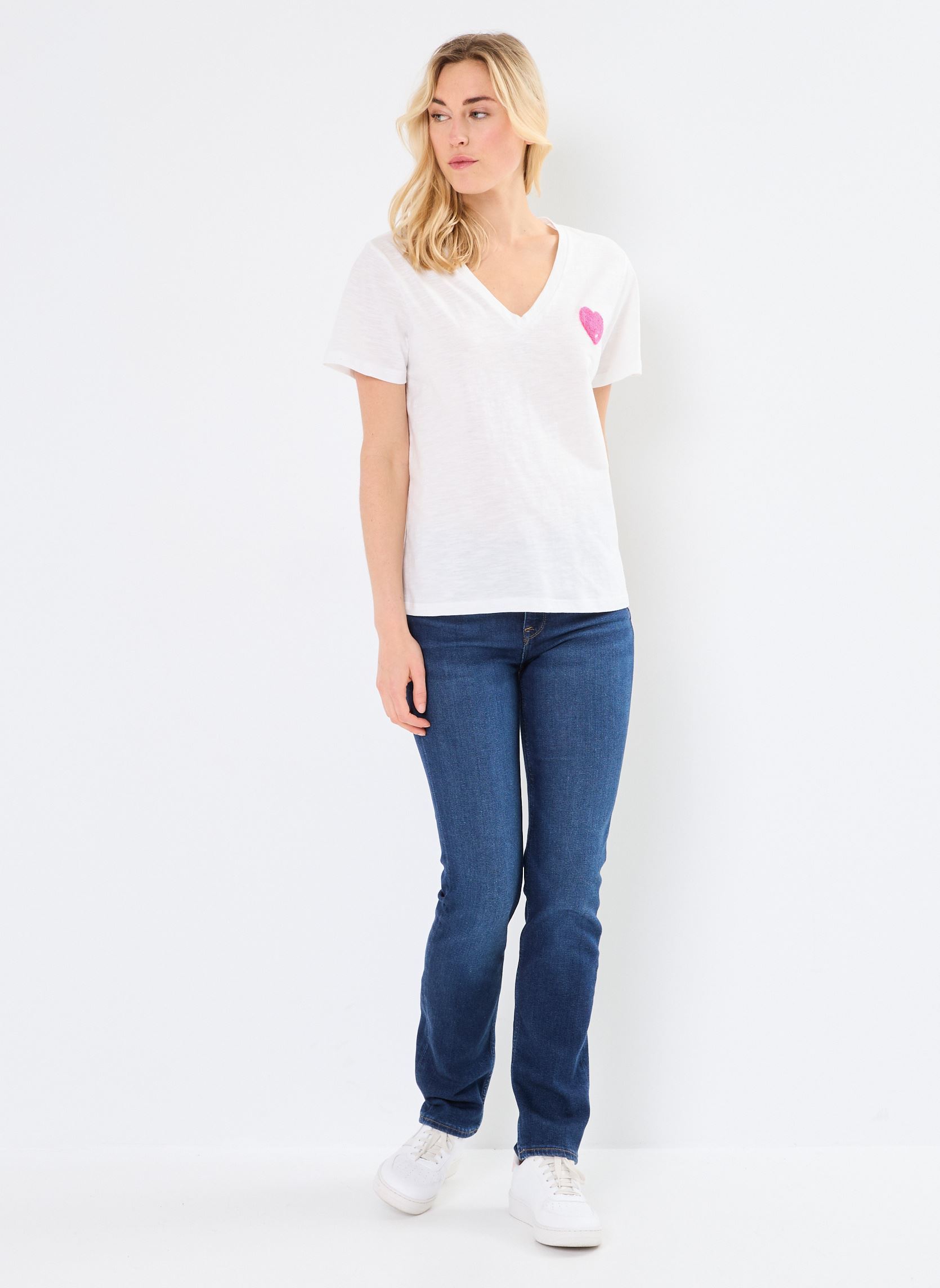 Tee-shirts manches courtes IHNIMO SS2 femme blanc Ichi Tee-shirts manches courtes IHNIMO SS2 femme blanc Cloud Dancer