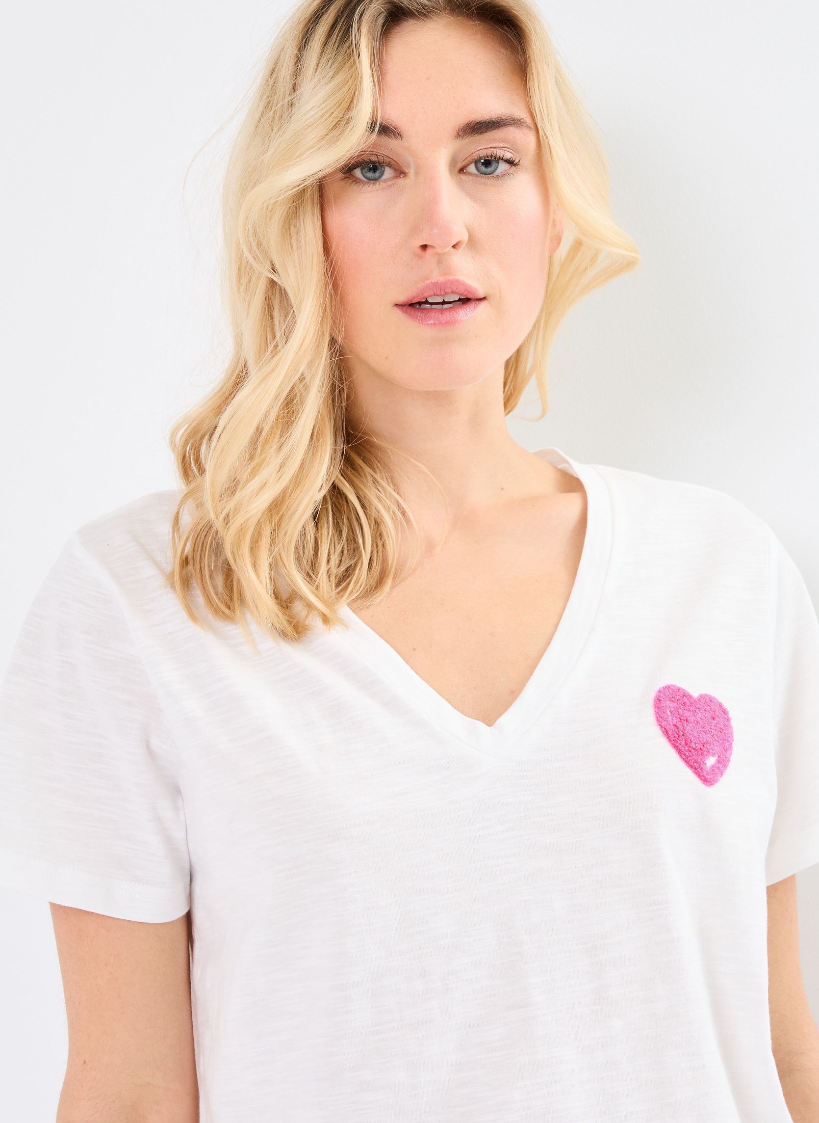 Tee-shirts manches courtes IHNIMO SS2 femme blanc Ichi Tee-shirts manches courtes IHNIMO SS2 femme blanc Cloud Dancer
