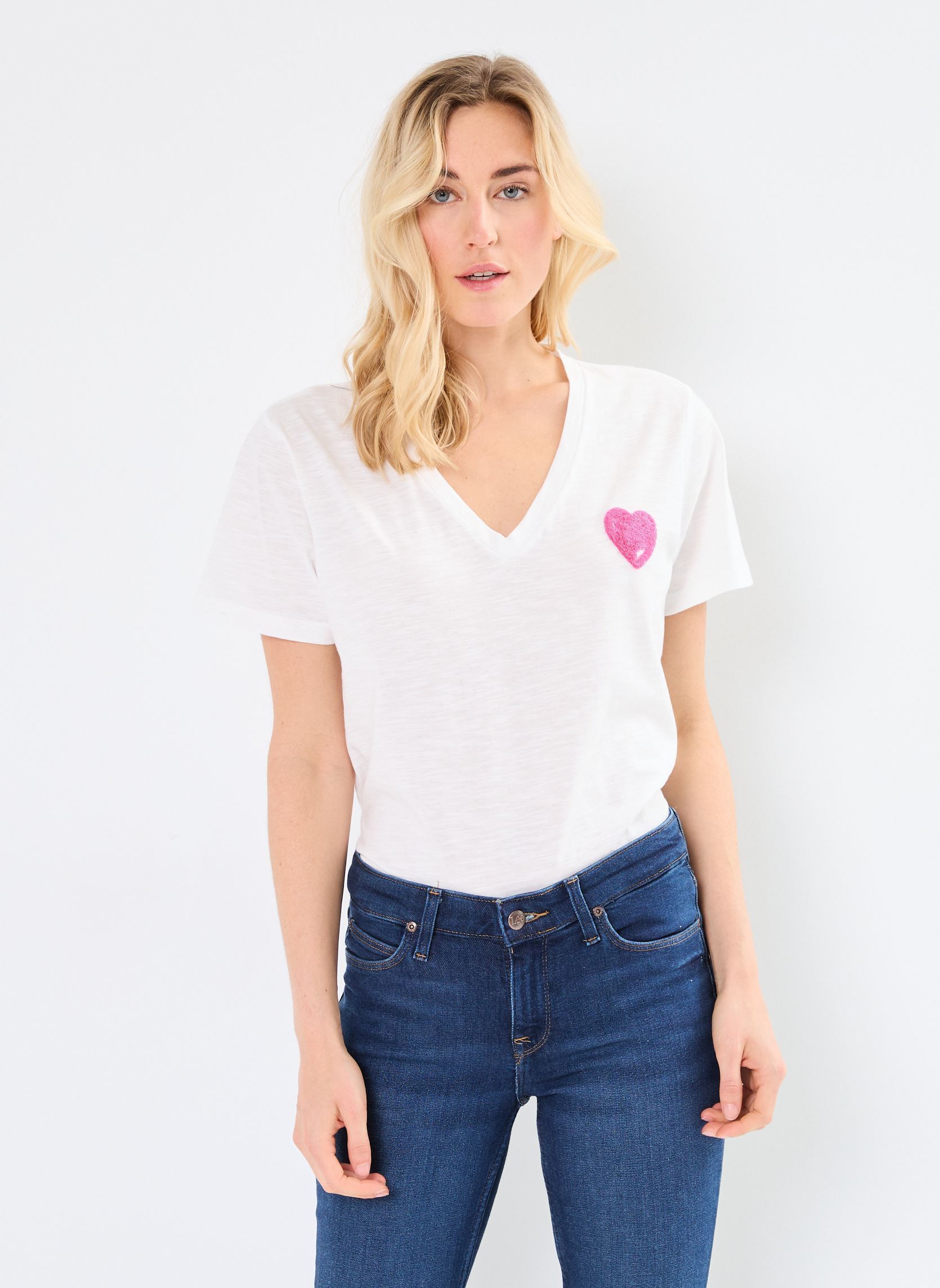 Tee-shirts manches courtes IHNIMO SS2 femme blanc Ichi Tee-shirts manches courtes IHNIMO SS2 femme blanc Cloud Dancer