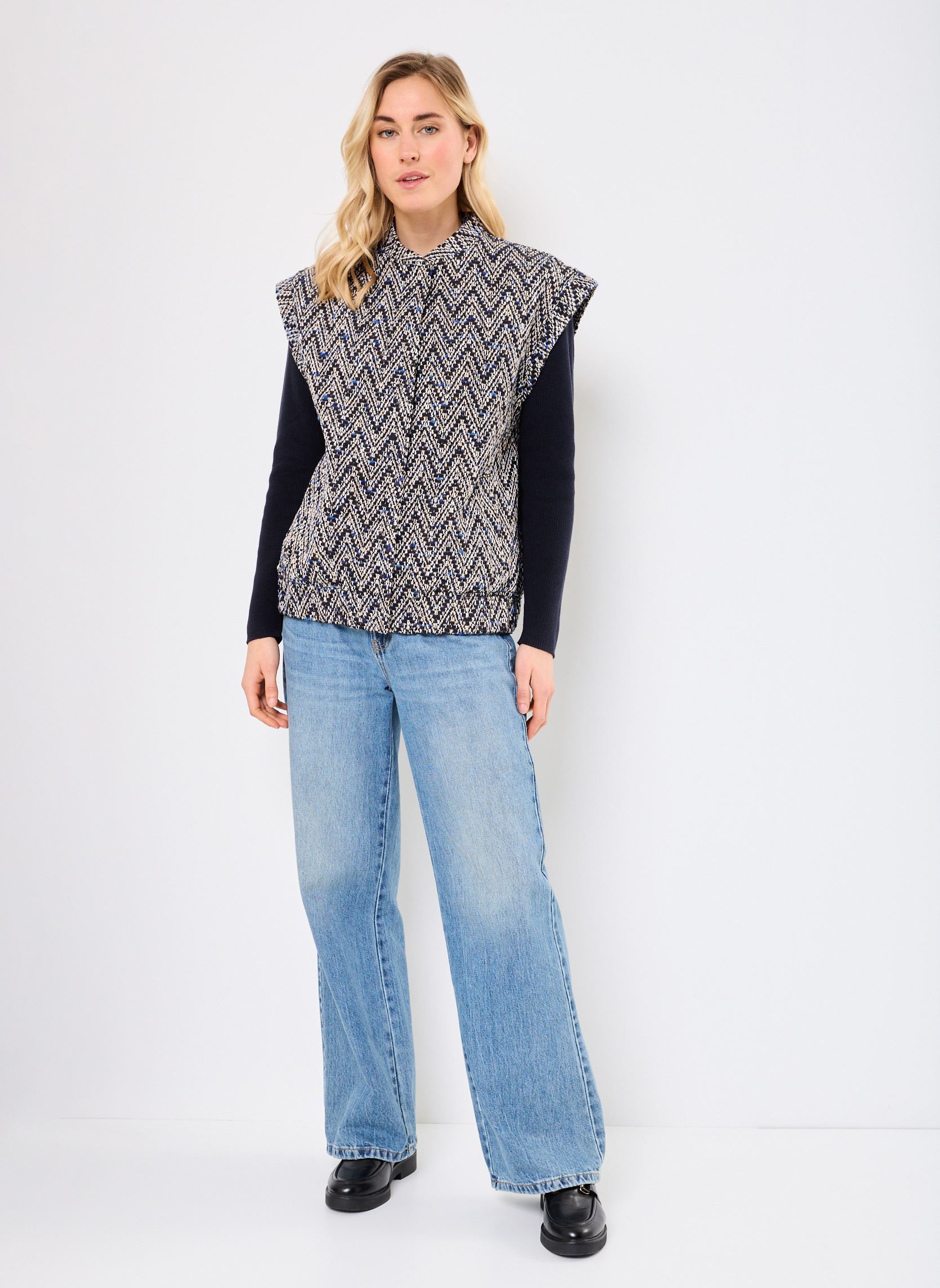 Vestes sans manches IHFONAVI WA femme multicolore Ichi Vestes sans manches IHFONAVI WA femme multicolore Medieval Blue Structure