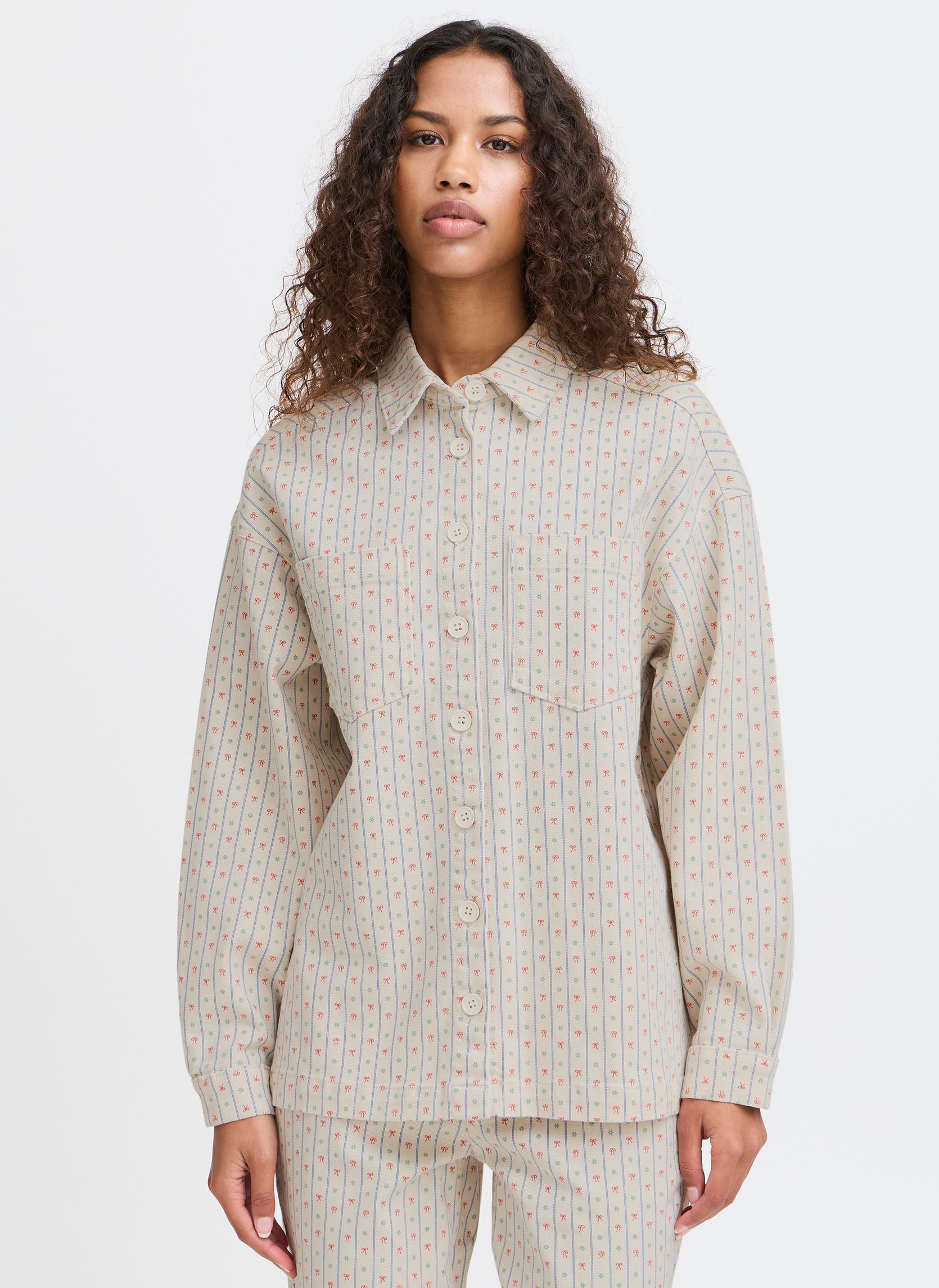 Chemises manches longues IHBROKES SH femme blanc Ichi Chemises manches longues IHBROKES SH femme blanc Birch