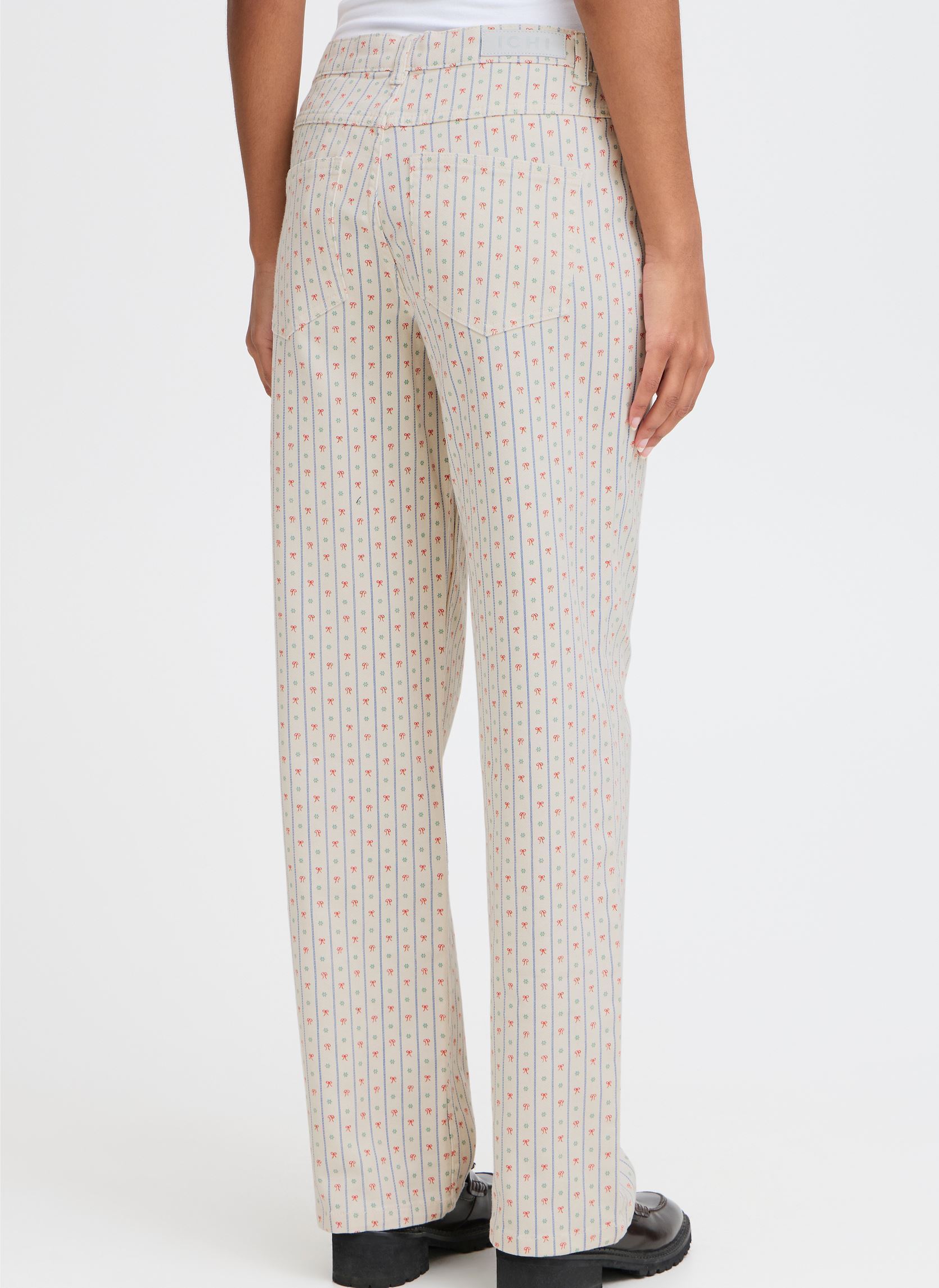 Pantalones anchos IHBROKES PA mujer blanco Ichi Pantalones anchos IHBROKES PA mujer blanco Birch