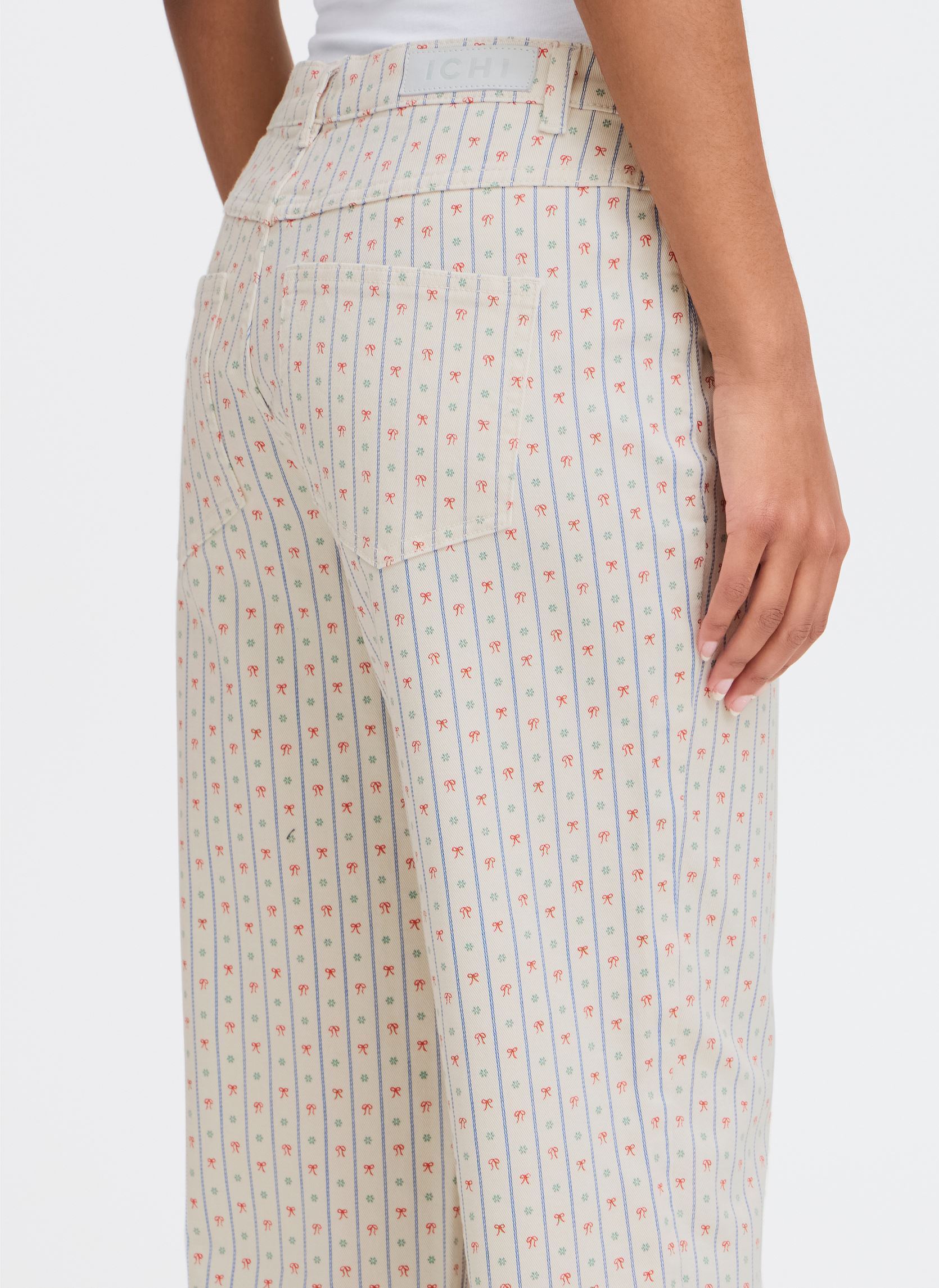 Pantalones anchos IHBROKES PA mujer blanco Ichi Pantalones anchos IHBROKES PA mujer blanco Birch