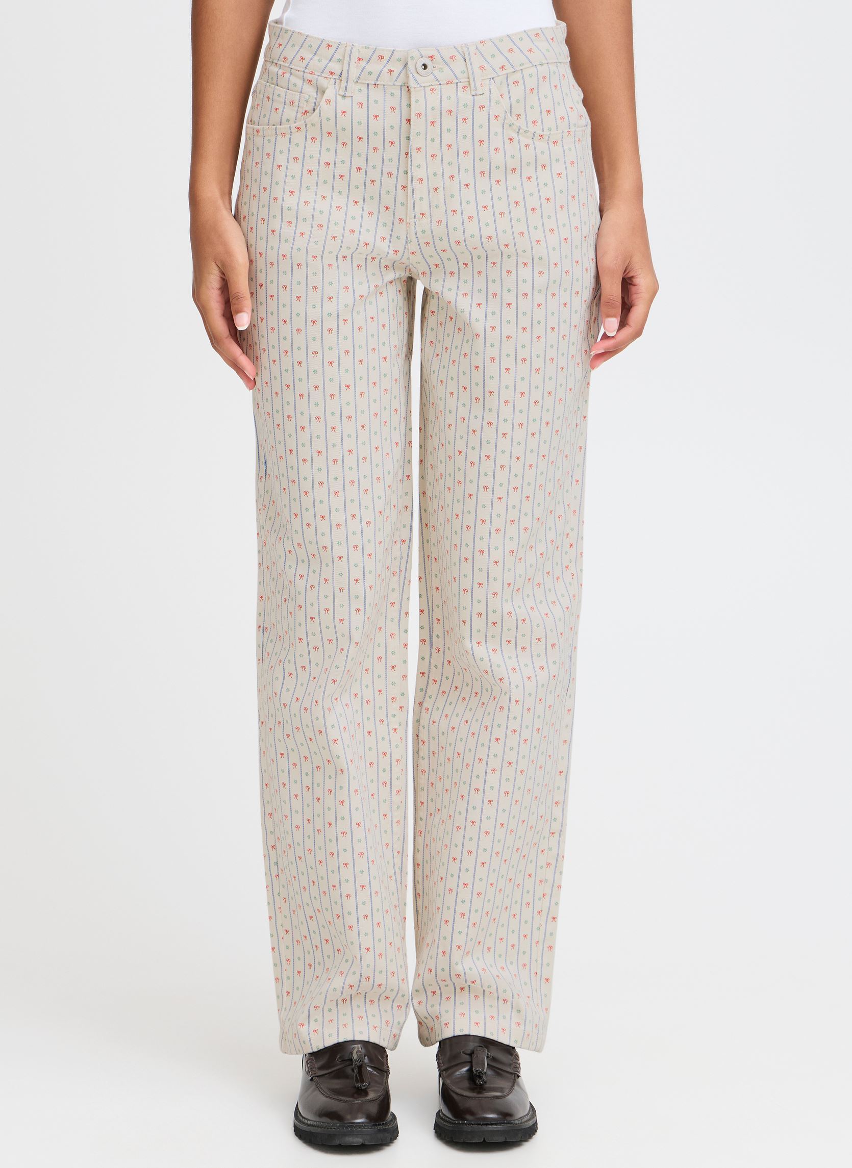Pantalones anchos IHBROKES PA mujer blanco Ichi Pantalones anchos IHBROKES PA mujer blanco Birch