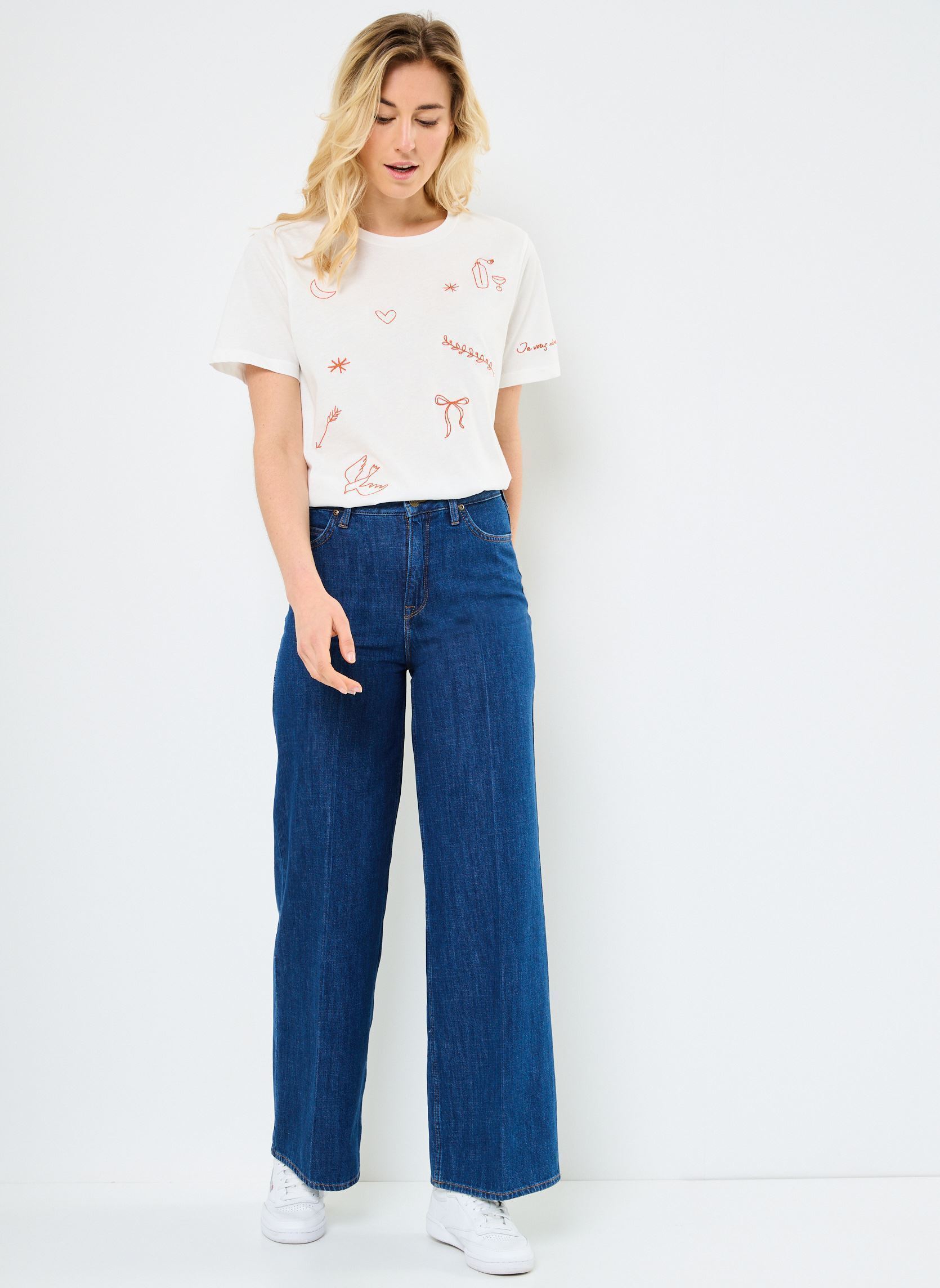 Tee-shirts manches courtes IHMAJOU SS femme blanc Ichi Tee-shirts manches courtes IHMAJOU SS femme blanc Cloud Dancer